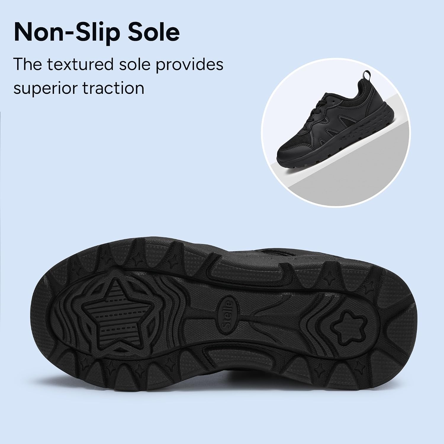 Stelle Girls Tennis Shoes with DIY Charms(Ninja Black+charms)