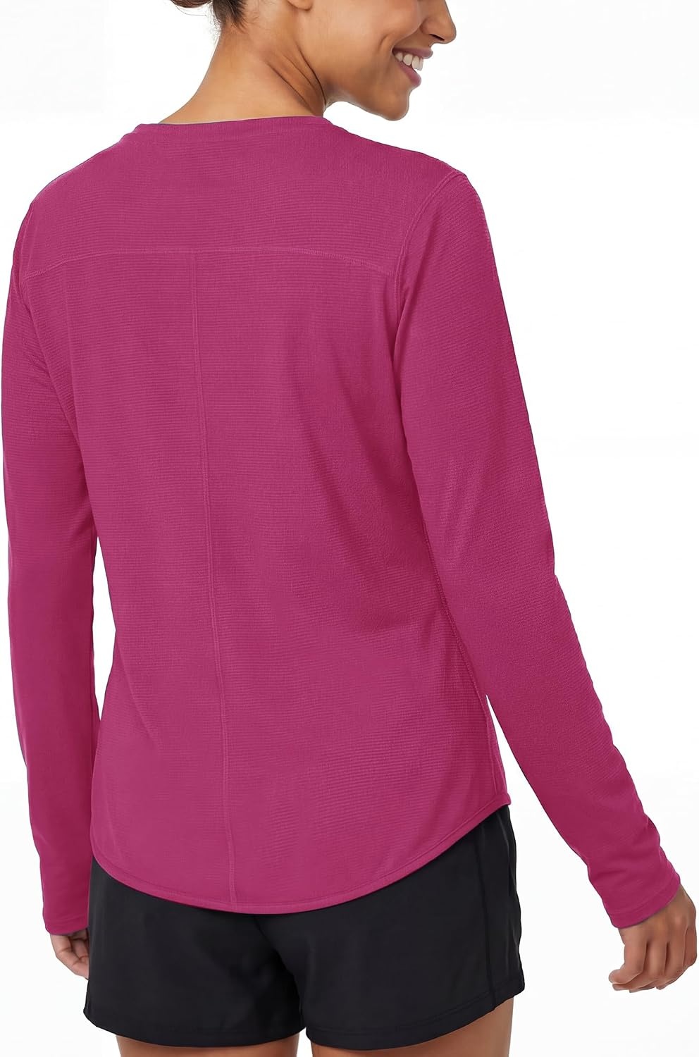 Stelle Women’s Long Sleeve Sun Shirts Quick Dry Workout Top(Fuchsia)