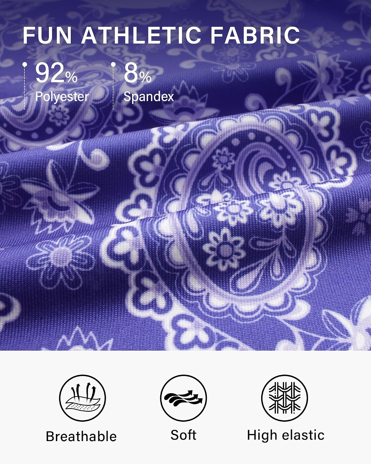 Stelle 17″ Golf Skirts for Women Pickleball Tennis Skorts with 2 Pockets(Royal Paisley Print)