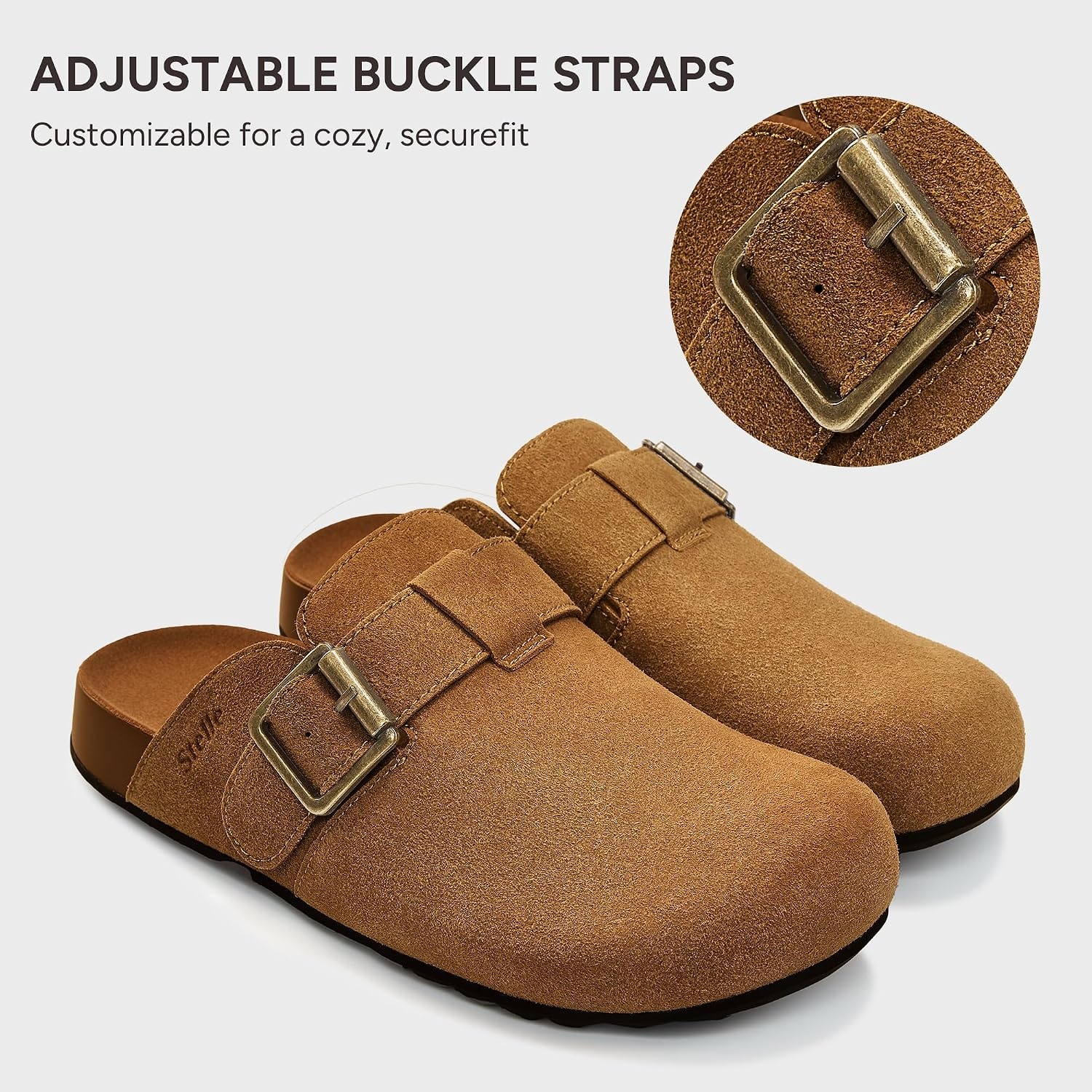 Stelle Suede Clogs for Women Men Potato Shoes(Caramel-genuine Suede)
