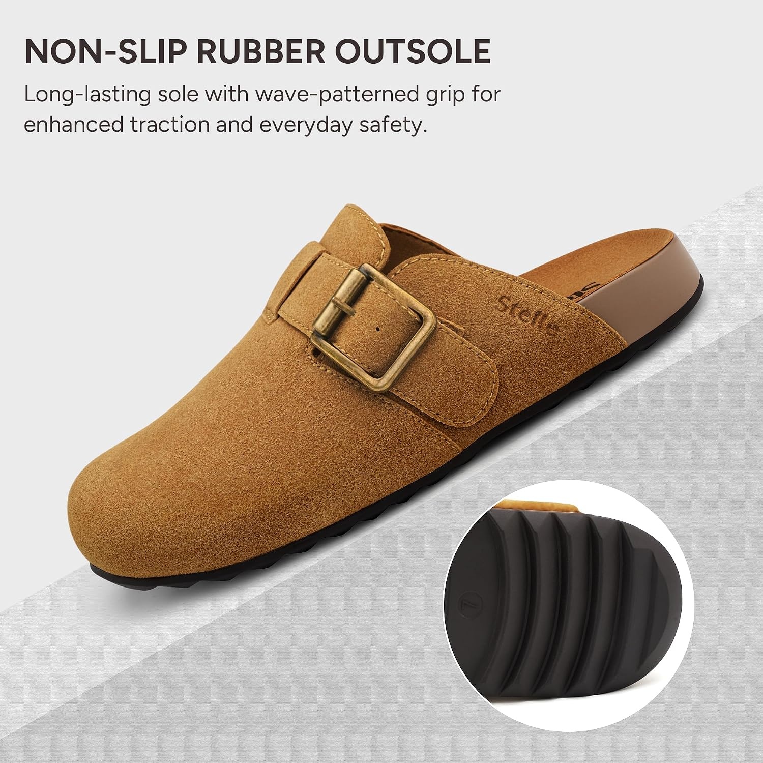 Stelle Suede Clogs for Women Men Potato Shoes(Caramel-genuine Suede)