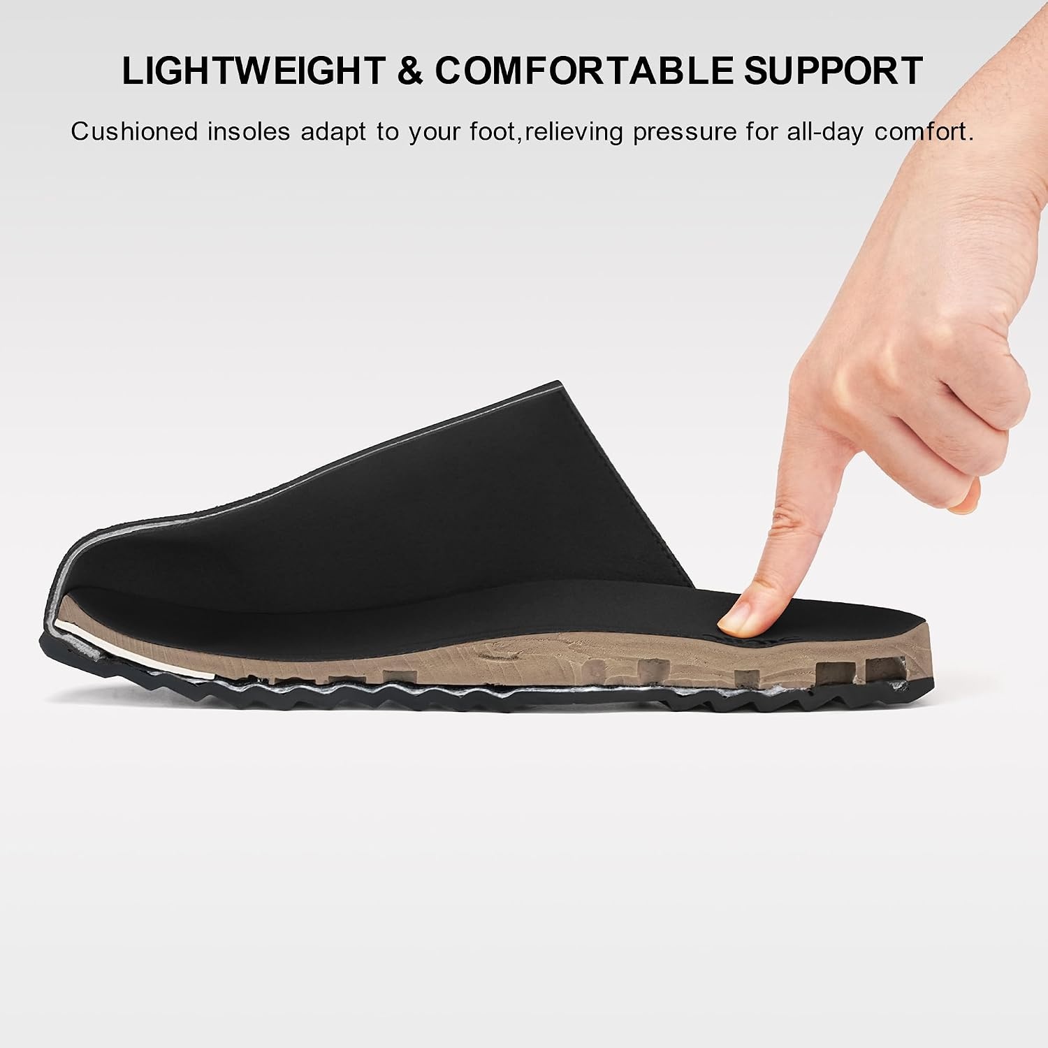 Stelle Clogs Women Mens Suede Potato Shoes Slip on Slippers(Black)