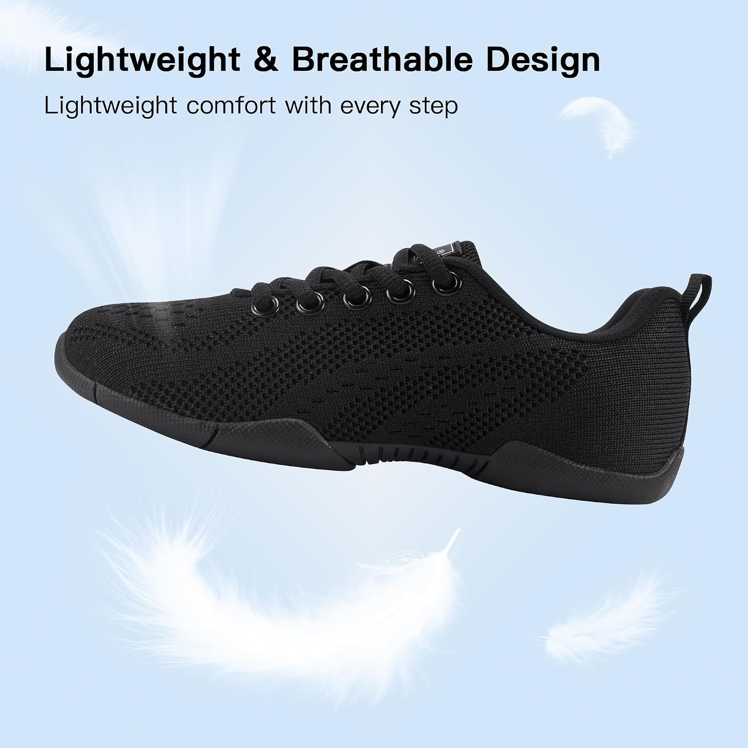 Stelle Cheer Shoes Girls and Women Knit Breathable(Black)