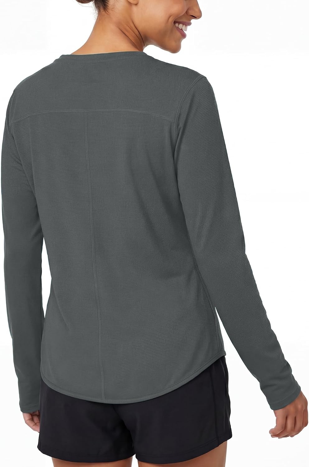 Stelle Women’s Long Sleeve Sun Shirts Quick Dry Workout Top(Dark Grey)