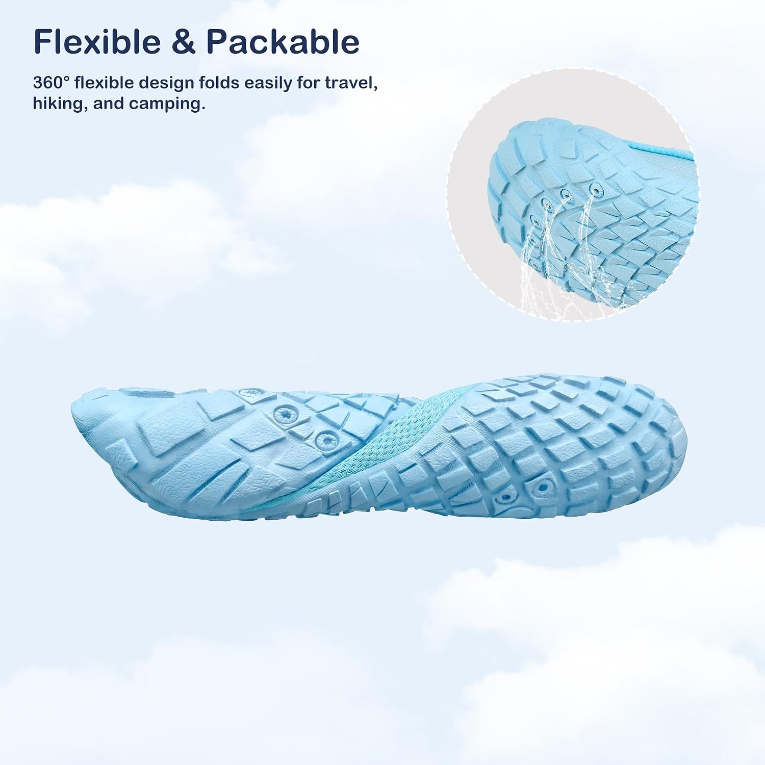 Stelle Toddler Water Shoes Kids Barefoot Non-Slip(Blue Ombre)