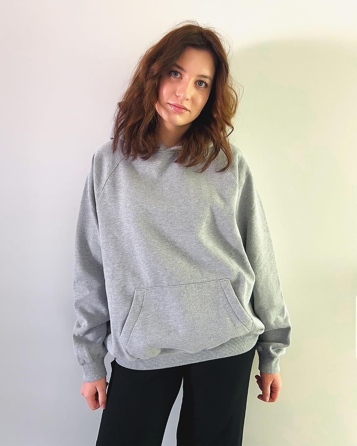 Stelle Fleece Hoodies for Women Long Sleeve Sweatshirts Comfy Pullover Outfits Casual Tops with Pockets(Light Grey)