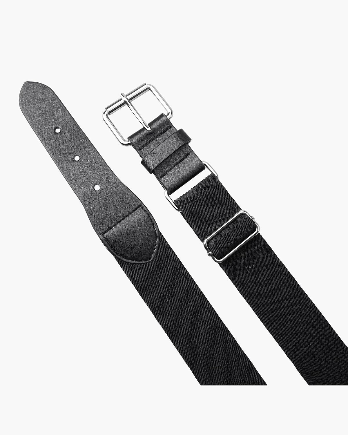 Stelle Baseball Softball Belt Elastic Adjustable Girls Boys Youth Adults | Secure Metal Buckle, Comfortable Stretch Fit, Fastpitch, Tee Ball, Uniform, Practice, Game Day, Durable, Women, Men(Black)