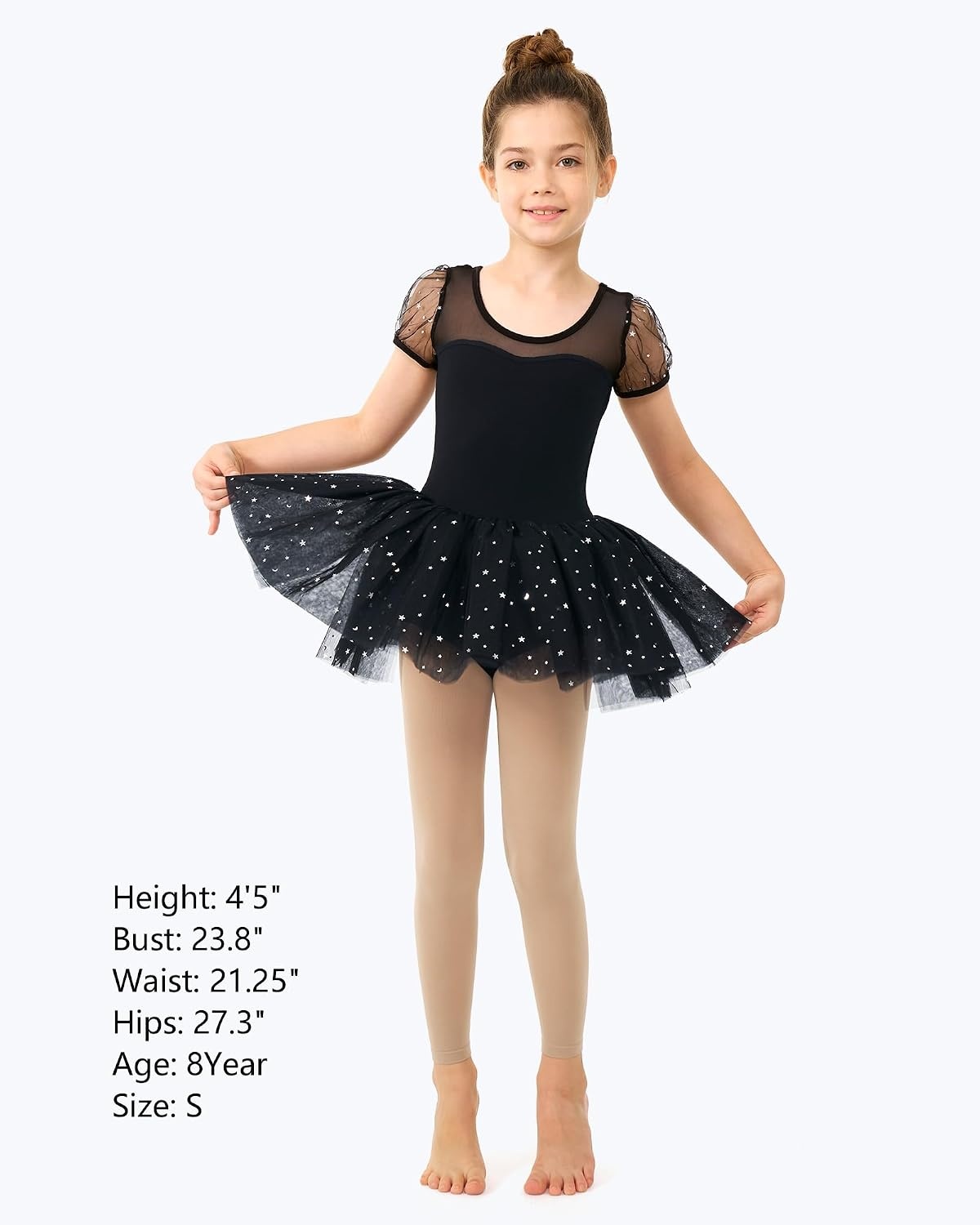 Stelle Girls’ Footless Ballet Tights for Dance Class Toddler Kids 2T-15Y(2 Pack Tan)