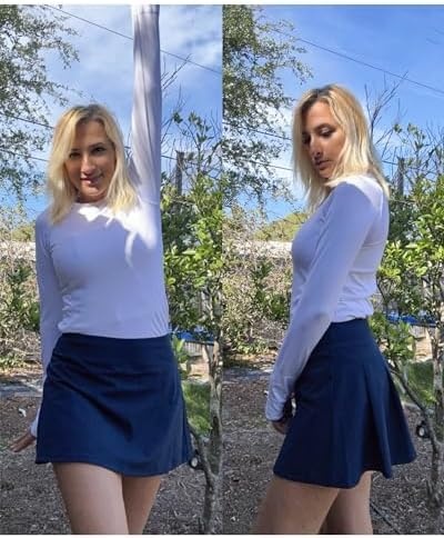 Stelle Women Tennis Skirt High Waisted Athletic Golf Skorts with Pockets(Navy)