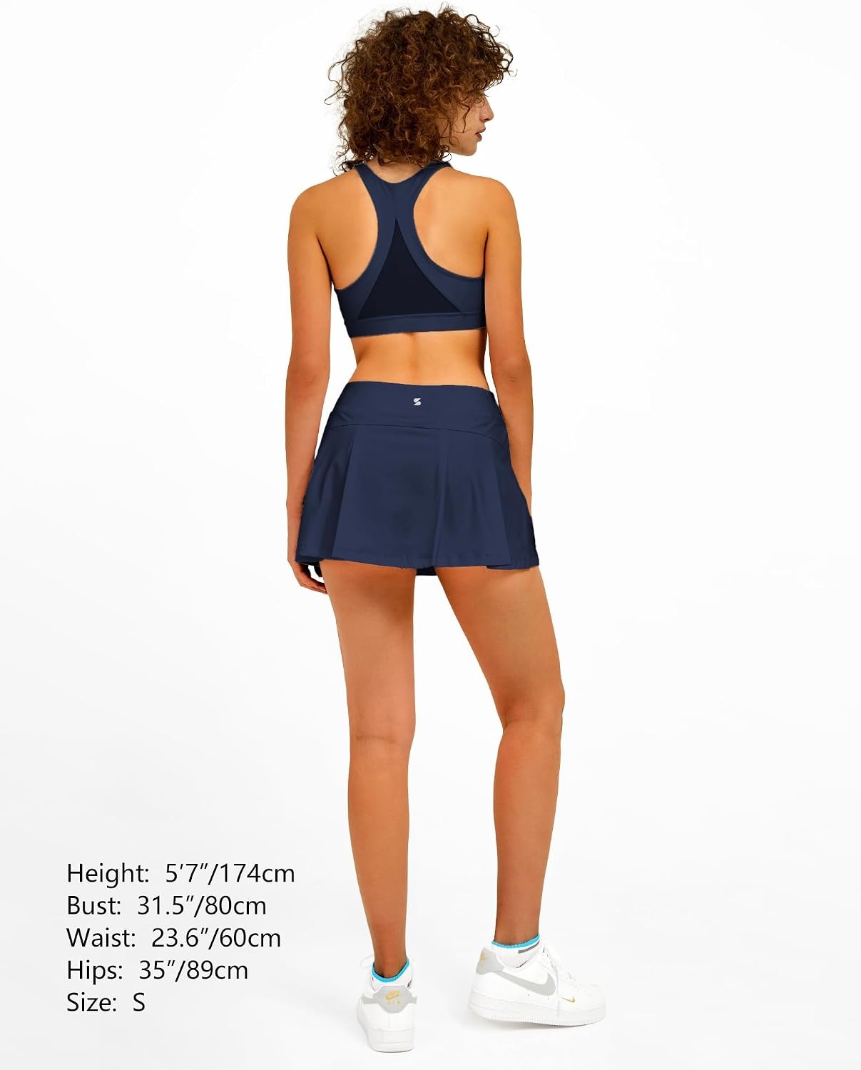 Stelle Women Tennis Skirt High Waisted Athletic Golf Skorts with Pockets(Navy)