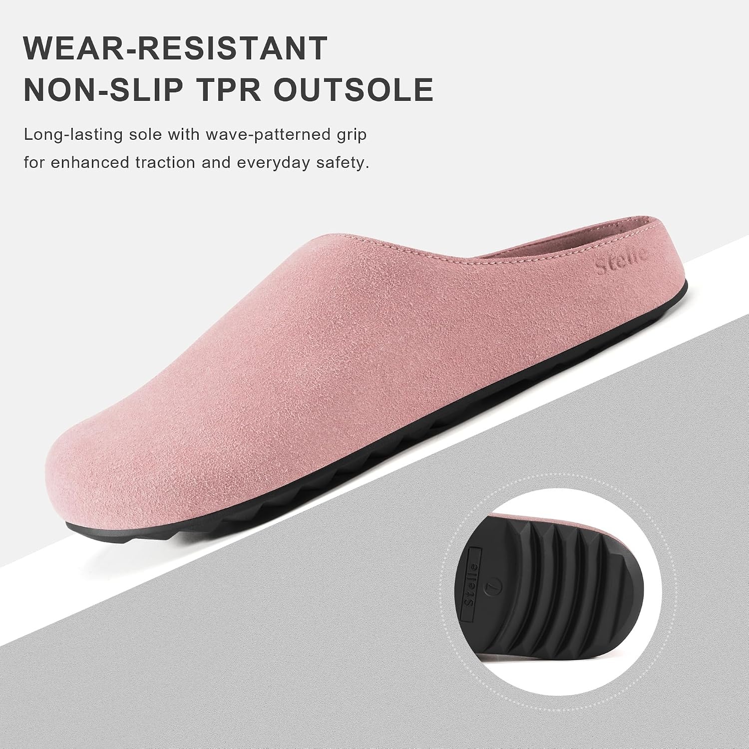Stelle Clogs Women Mens Suede Potato Shoes Slip on Slippers(Rose Clay)