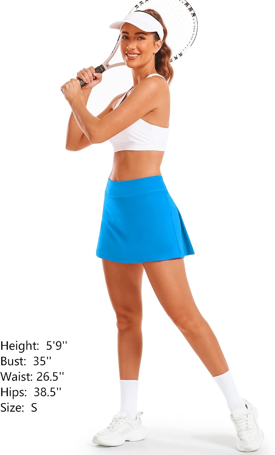 Stelle Women Tennis Skirt High Waisted Athletic Golf Skorts with Pockets(Smurf Blue)