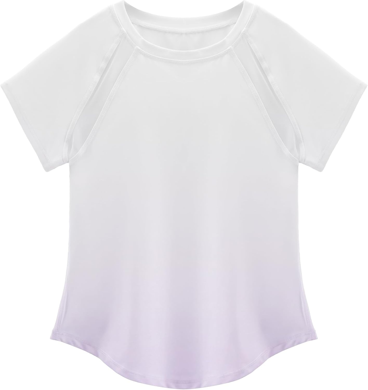 Stelle Athletic Shirts for Girls Short Sleeve Soccer Active Tshirts Kids(Lavender)