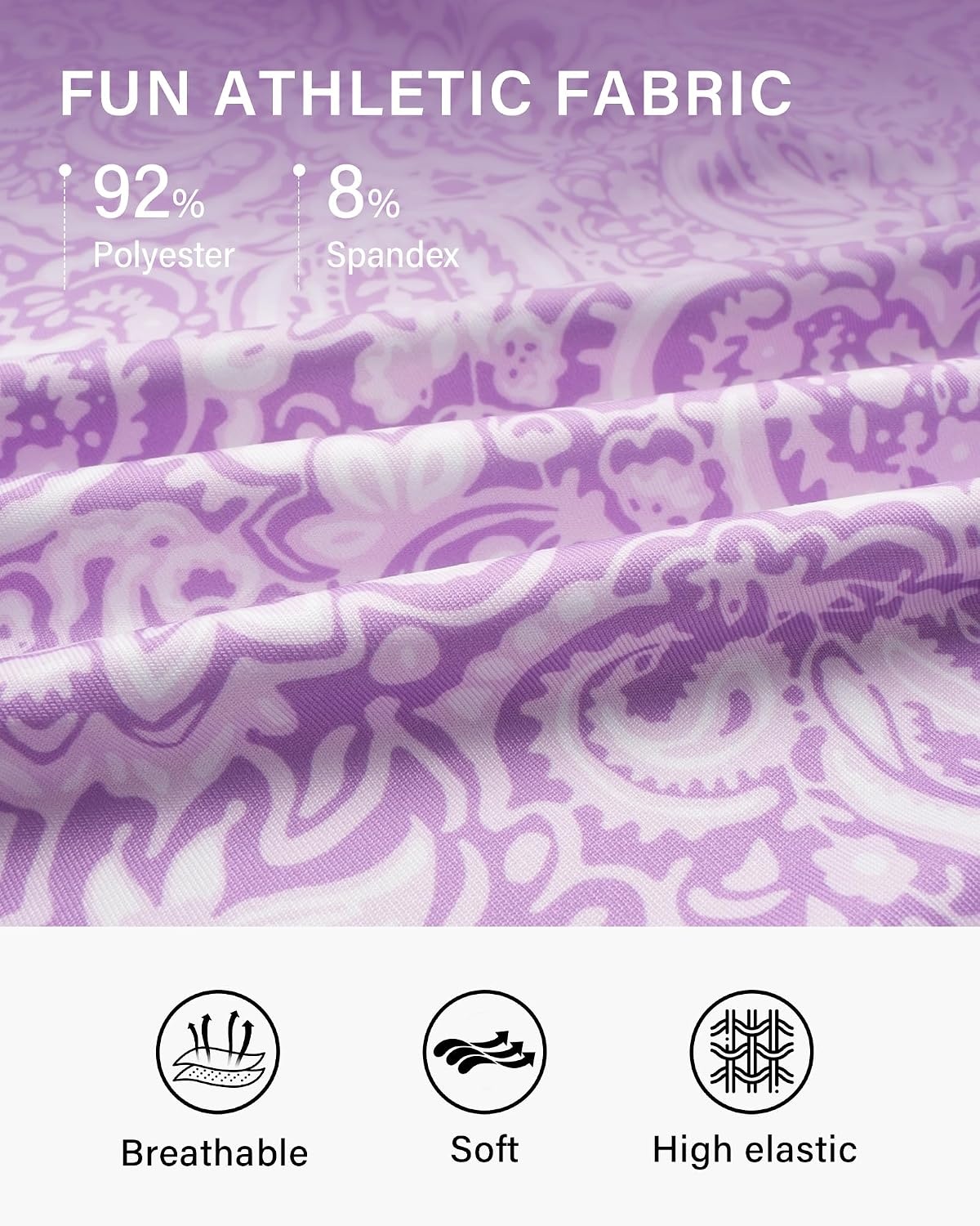 Stelle 17″ Golf Skirts for Women Pickleball Tennis Skorts with 2 Pockets(Lilac Paisley Print)