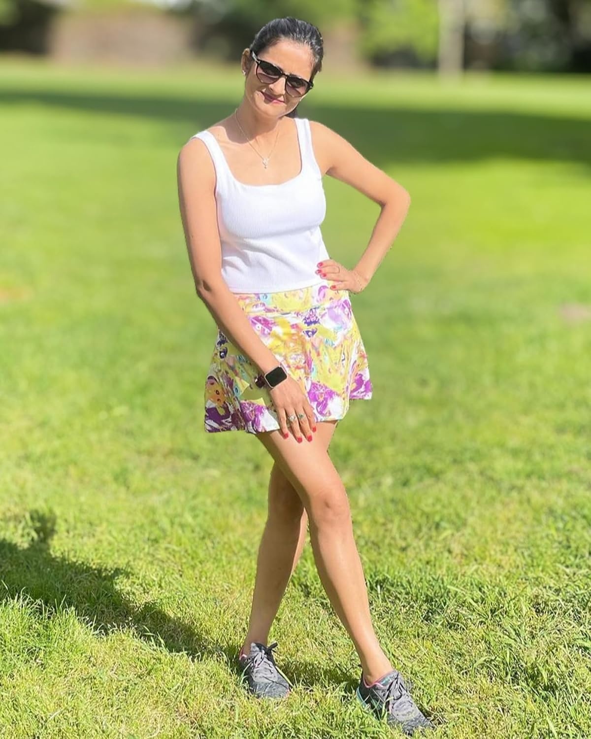 Stelle Women’s Tennis Golf Skirts High Waisted Athletic Skorts with Pockets | Built-In Shorts, Athletic Skirt, Tummy Control, Stretchy, Running, Pickleball, Workout, Casual, Skorts for Woman(Pastel Pickle)