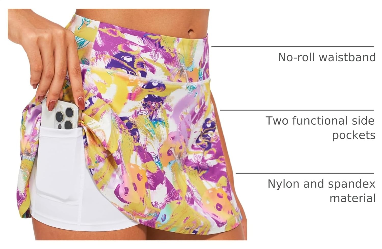 Stelle Women’s Tennis Golf Skirts High Waisted Athletic Skorts with Pockets | Built-In Shorts, Athletic Skirt, Tummy Control, Stretchy, Running, Pickleball, Workout, Casual, Skorts for Woman(Pastel Pickle)