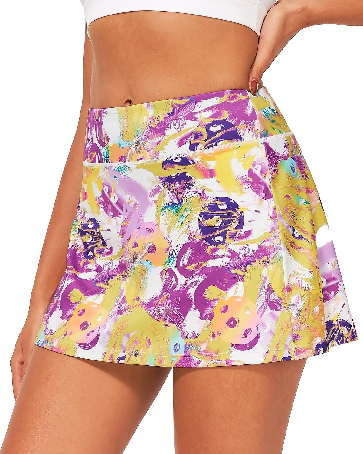 Stelle Women’s Tennis Golf Skirts High Waisted Athletic Skorts with Pockets | Built-In Shorts, Athletic Skirt, Tummy Control, Stretchy, Running, Pickleball, Workout, Casual, Skorts for Woman(Pastel Pickle)