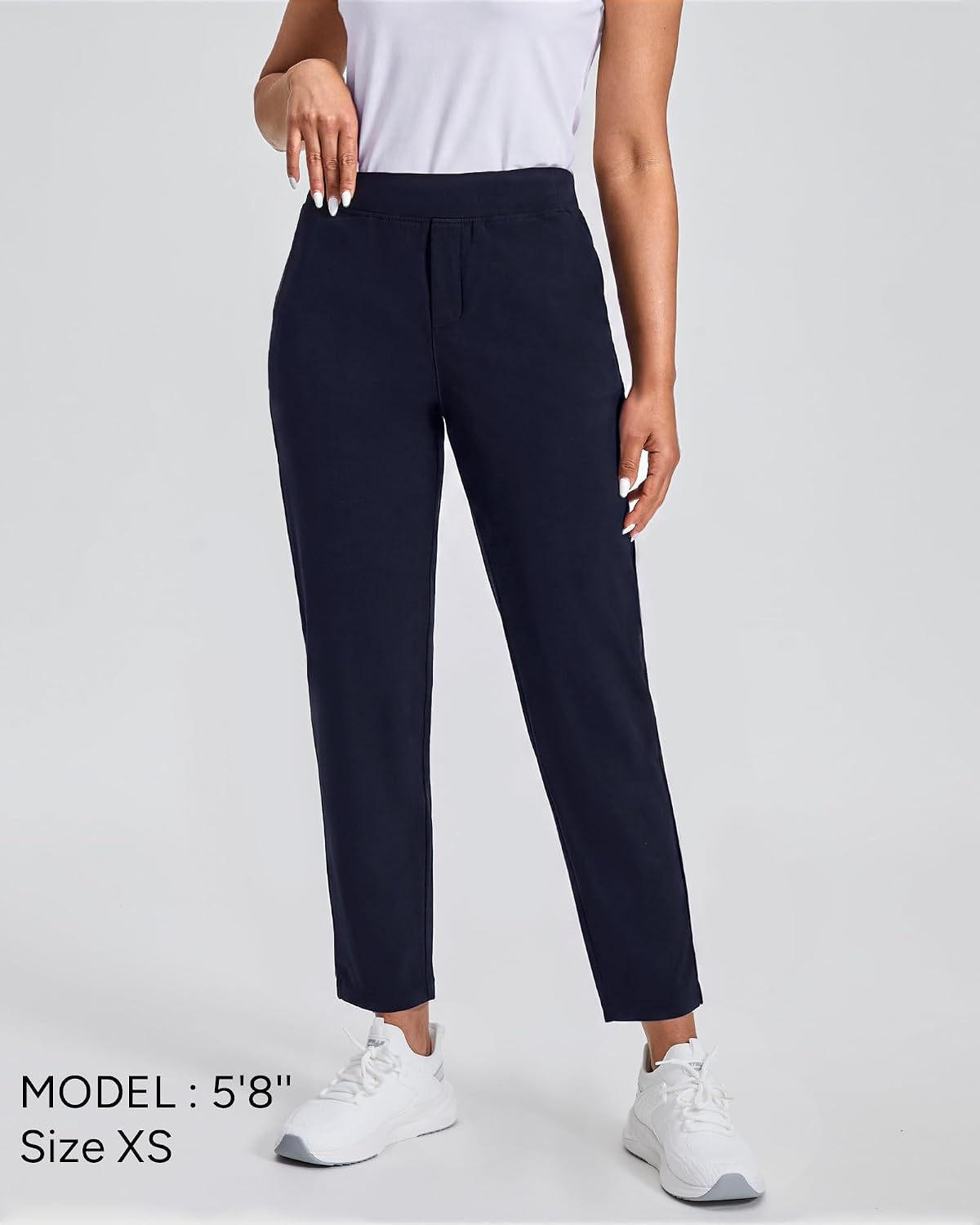 Stelle Women’s Golf Pants Stretch Business Casual Work Slacks 7/8 Ankle(Black)