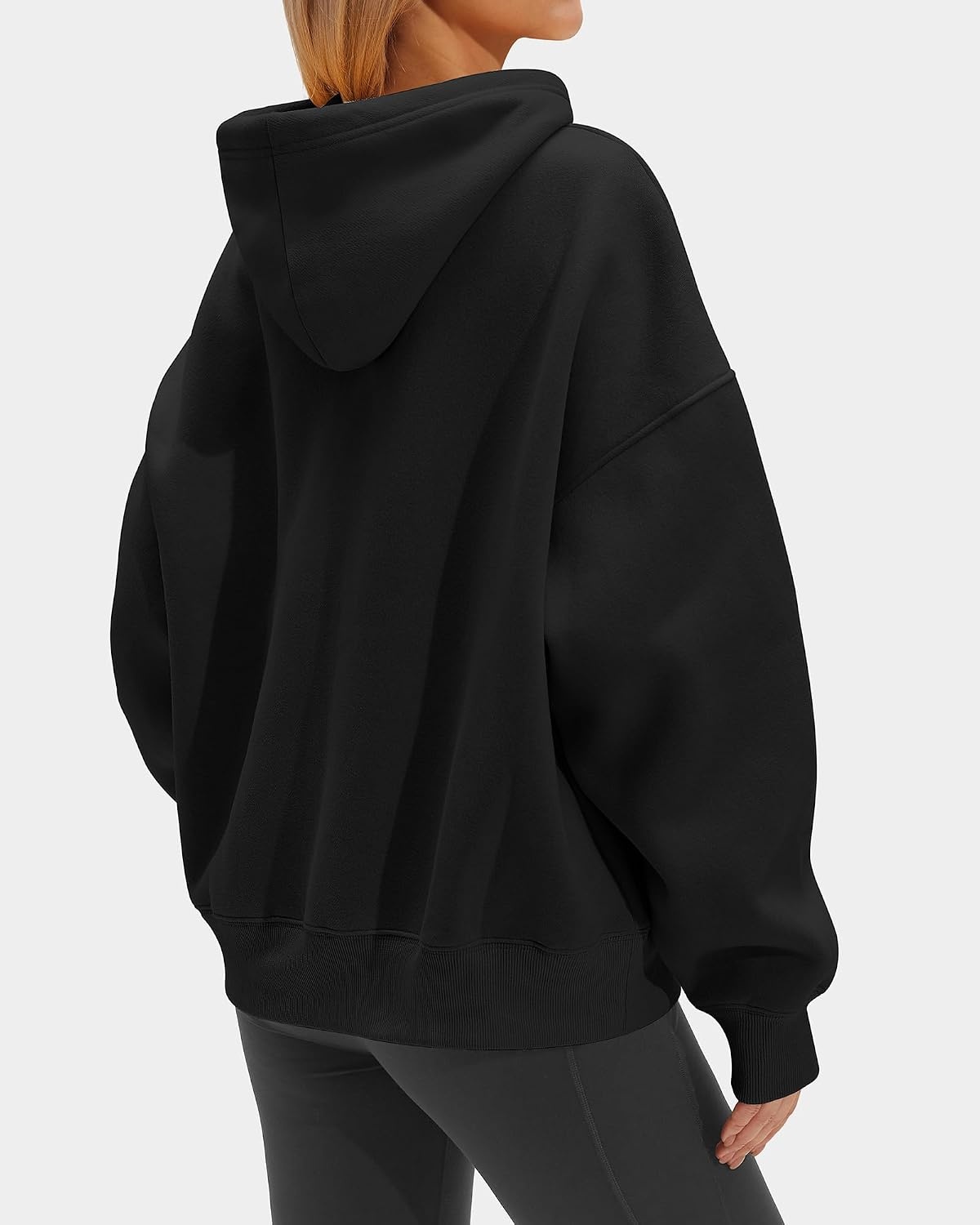STELLE Womens Oversized Hoodies Fleece Sweatshirts Fall Fashion 2026 Pullover Sweaters Winter Clothes(Black)