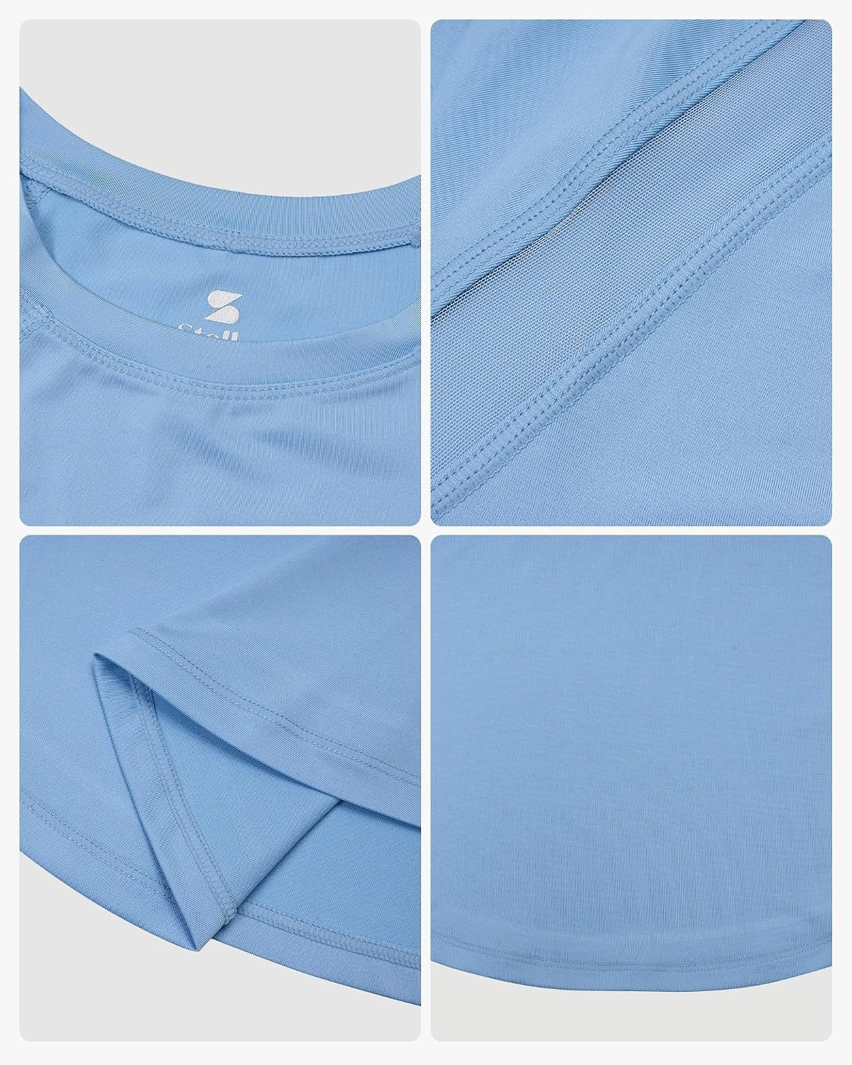 Stelle Athletic Shirts for Girls Short Sleeve Soccer Active Tshirts Kids(Light Blue-07)