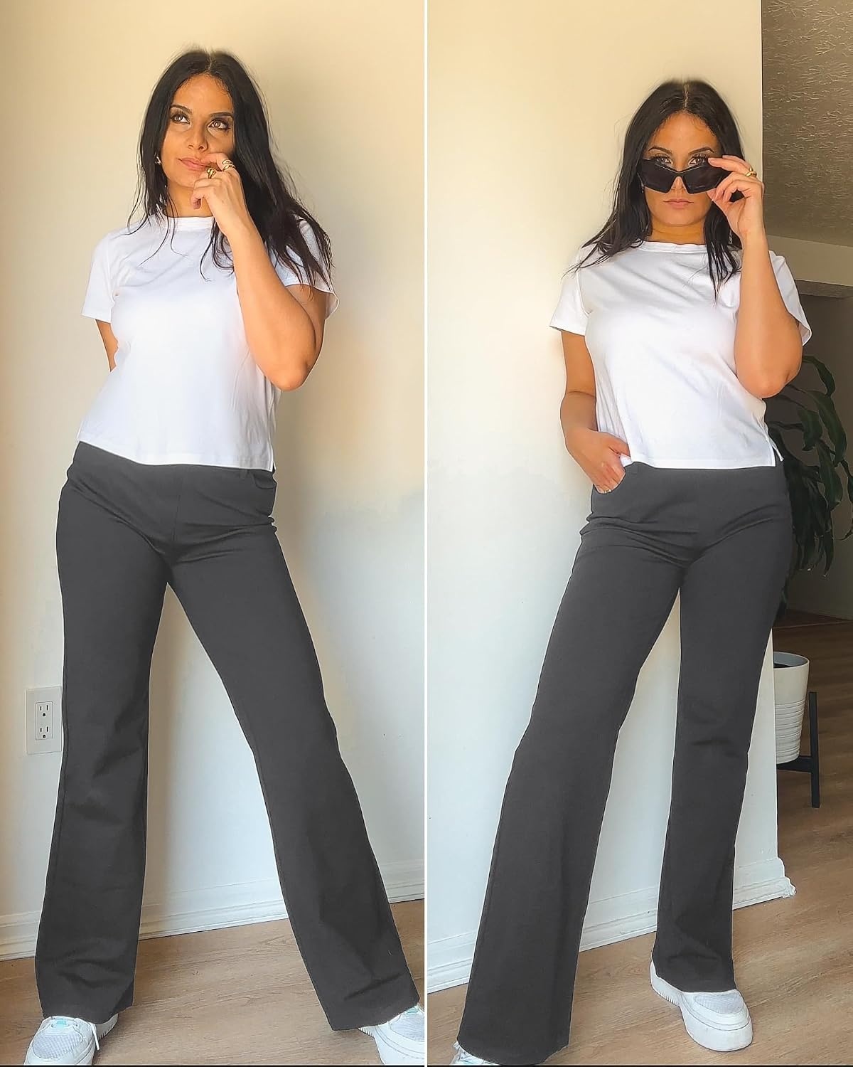 Stelle Women’s 30 Inch Bootcut Work Pants Stretch Business Casual Office(Charcoal)