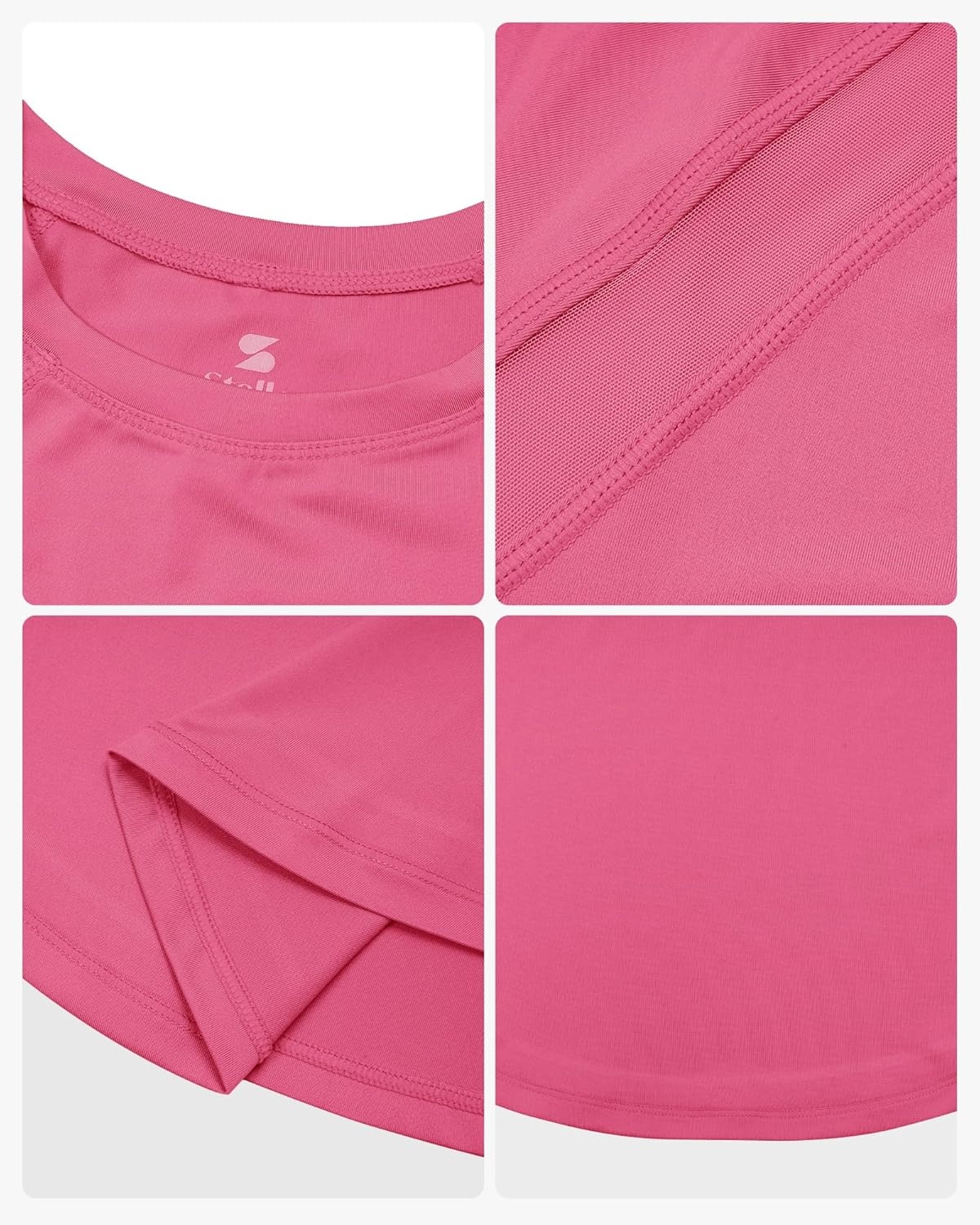 Stelle Girls Athletic Shirts Short Sleeve Crewneck T Shirts Active Sports Top Soccer Gym Workout Tshirt Summer Tees for Kid(Watermelon)