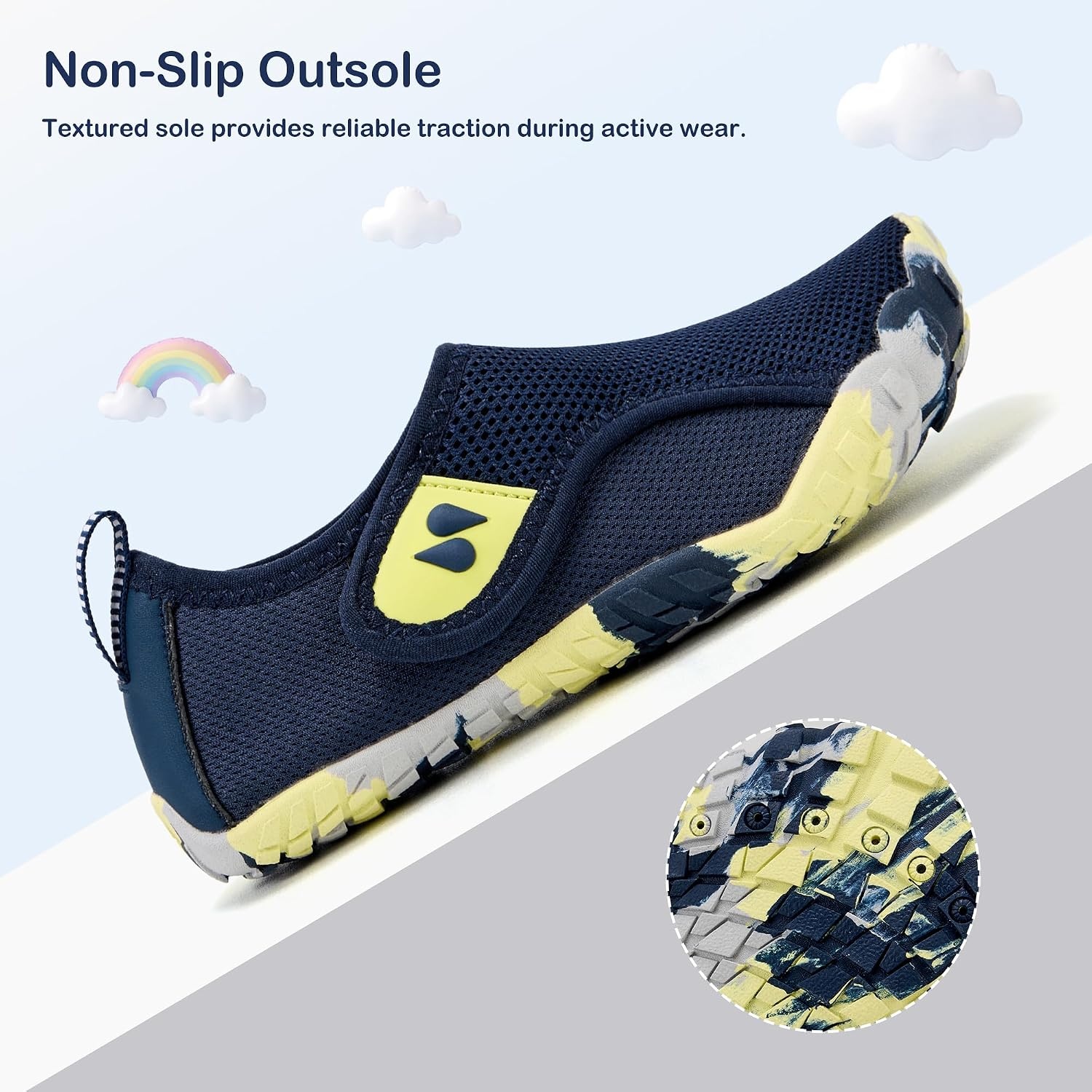 Stelle Toddler Water Shoes for Kids Girls Boys Swim Beach Hiking Pool Camping Essentials Non-Slip Barefoots(Navy)