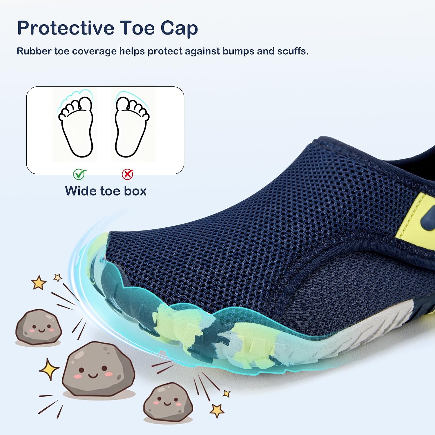 Stelle Toddler Water Shoes for Kids Girls Boys Swim Beach Hiking Pool Camping Essentials Non-Slip Barefoots(Navy)
