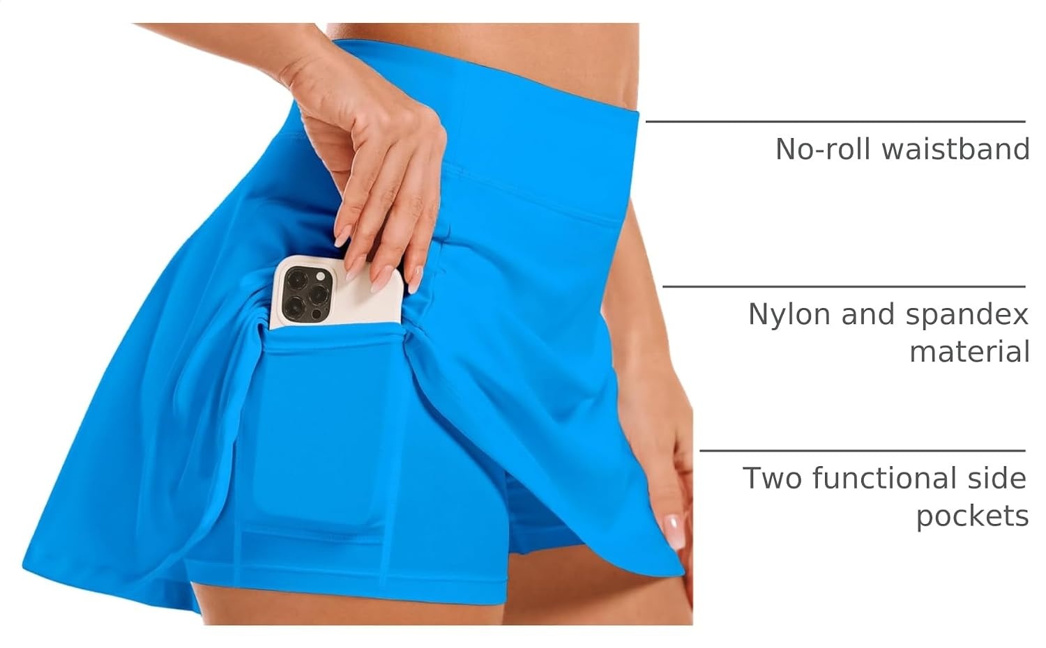 Stelle Women’s Tennis Golf Skirts High Waisted Athletic Skorts with Pockets(Smurf Blue)