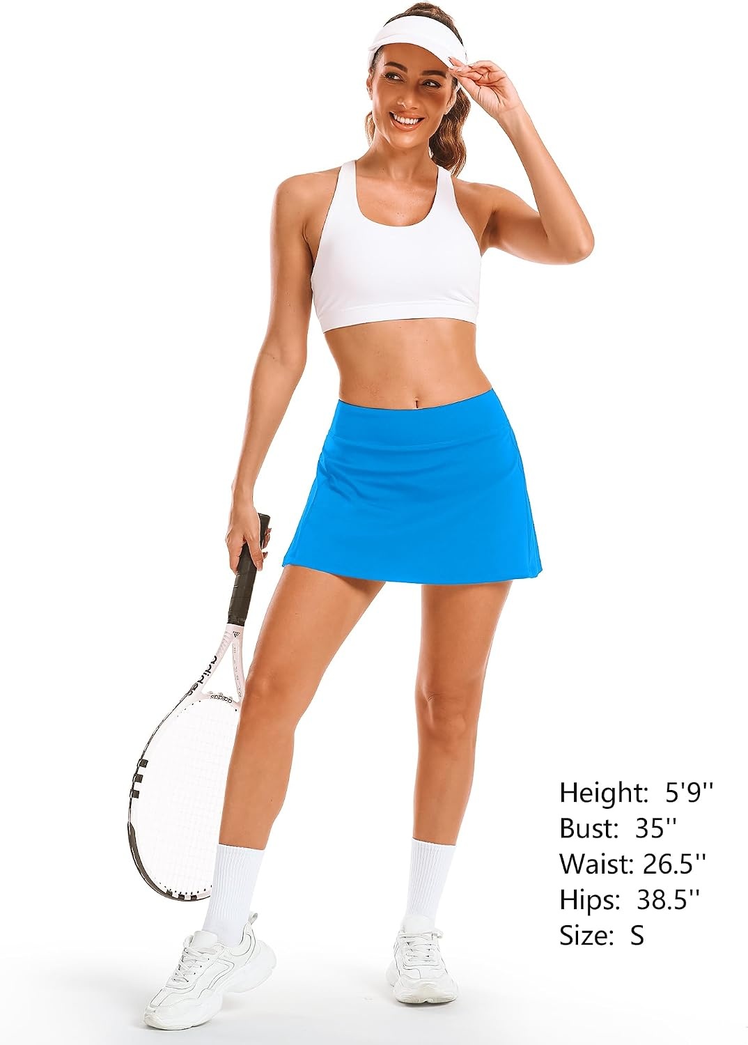 Stelle Women’s Tennis Golf Skirts High Waisted Athletic Skorts with Pockets(Smurf Blue)
