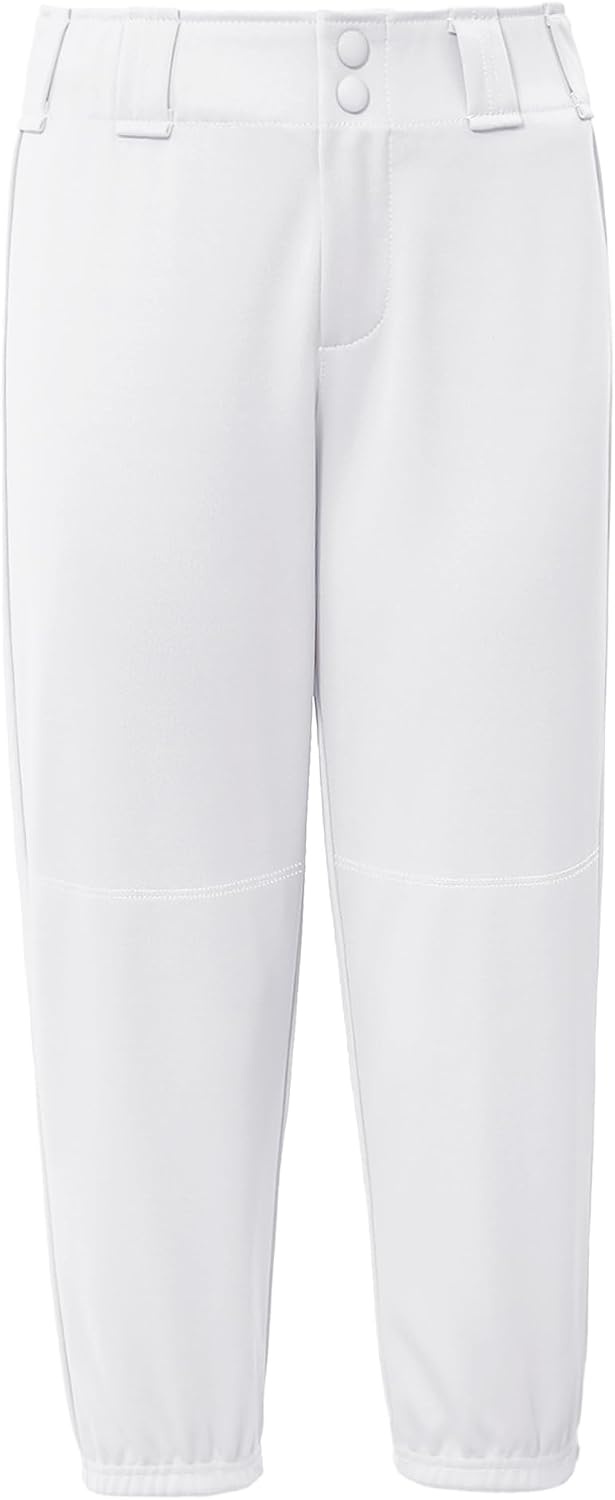 Stelle Girls’ Softball Pants Youth Kids Baseball Pants Fastpitch Pants with Pockets Boys Tee Ball(White)