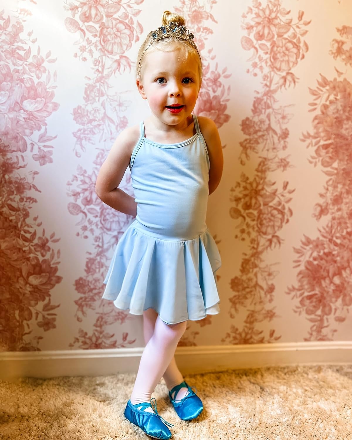 Stelle Ballet Shoes for Girls Satin/Ribbons Ballet Slippers Dance Shoes(Toddler/Little/Big Kids)(Blue)