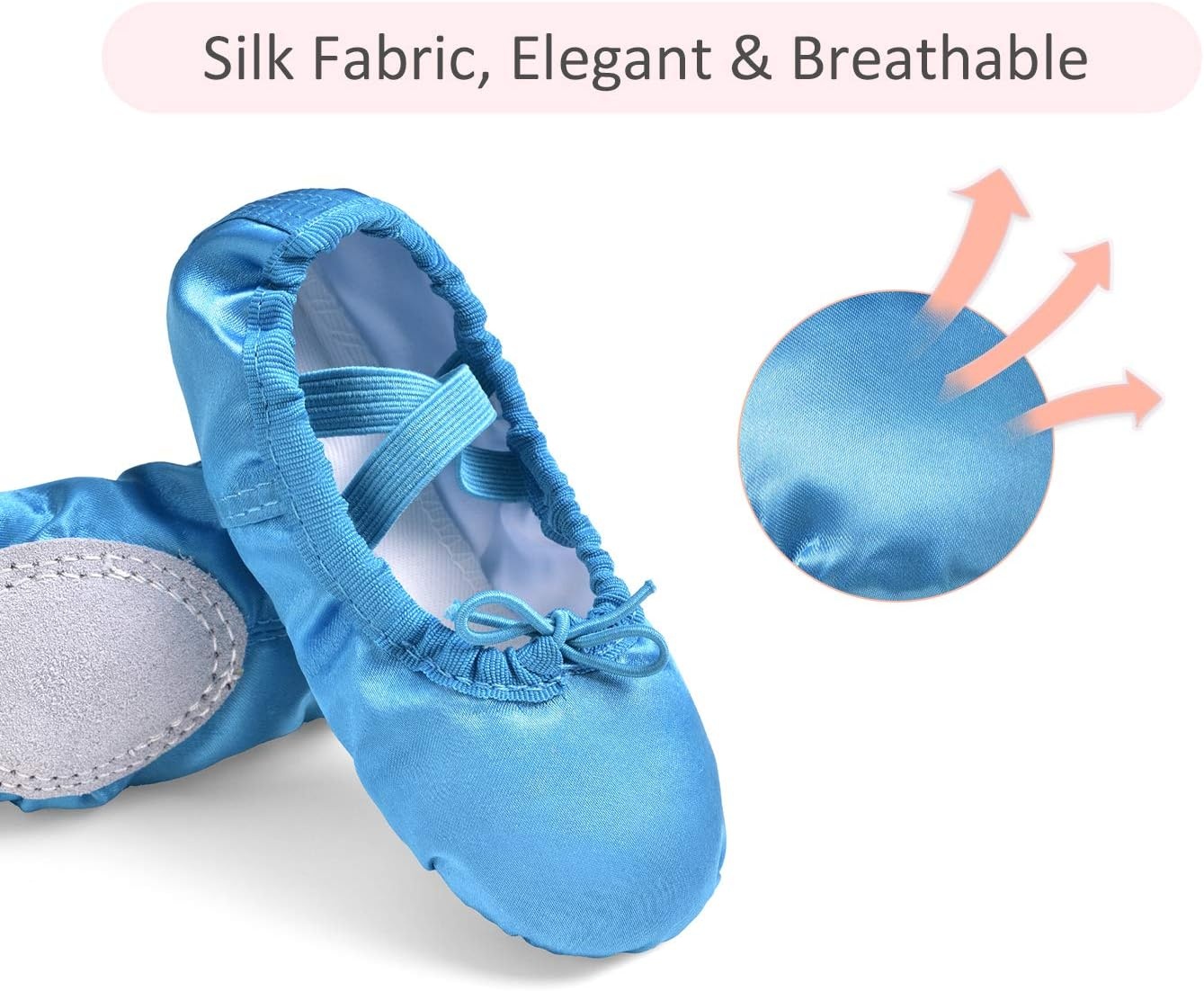 Stelle Ballet Shoes for Girls Satin/Ribbons Ballet Slippers Dance Shoes(Toddler/Little/Big Kids)(Blue)