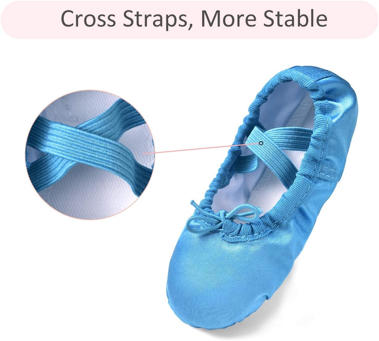 Stelle Ballet Shoes for Girls Satin/Ribbons Ballet Slippers Dance Shoes(Toddler/Little/Big Kids)(Blue)