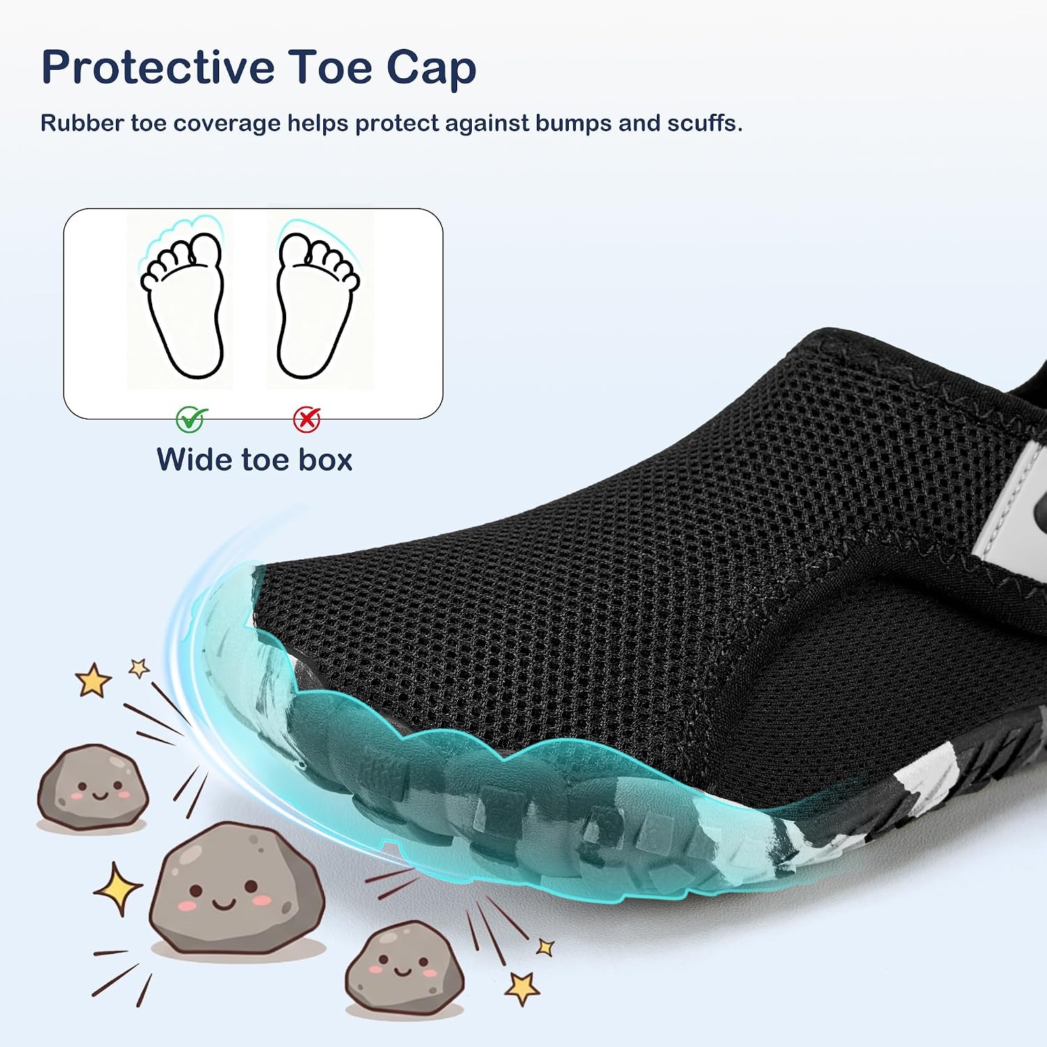 Stelle Toddler Water Shoes for Kids Girls Boys Swim Beach Hiking Pool Camping Essentials Non-Slip Barefoots(Black)