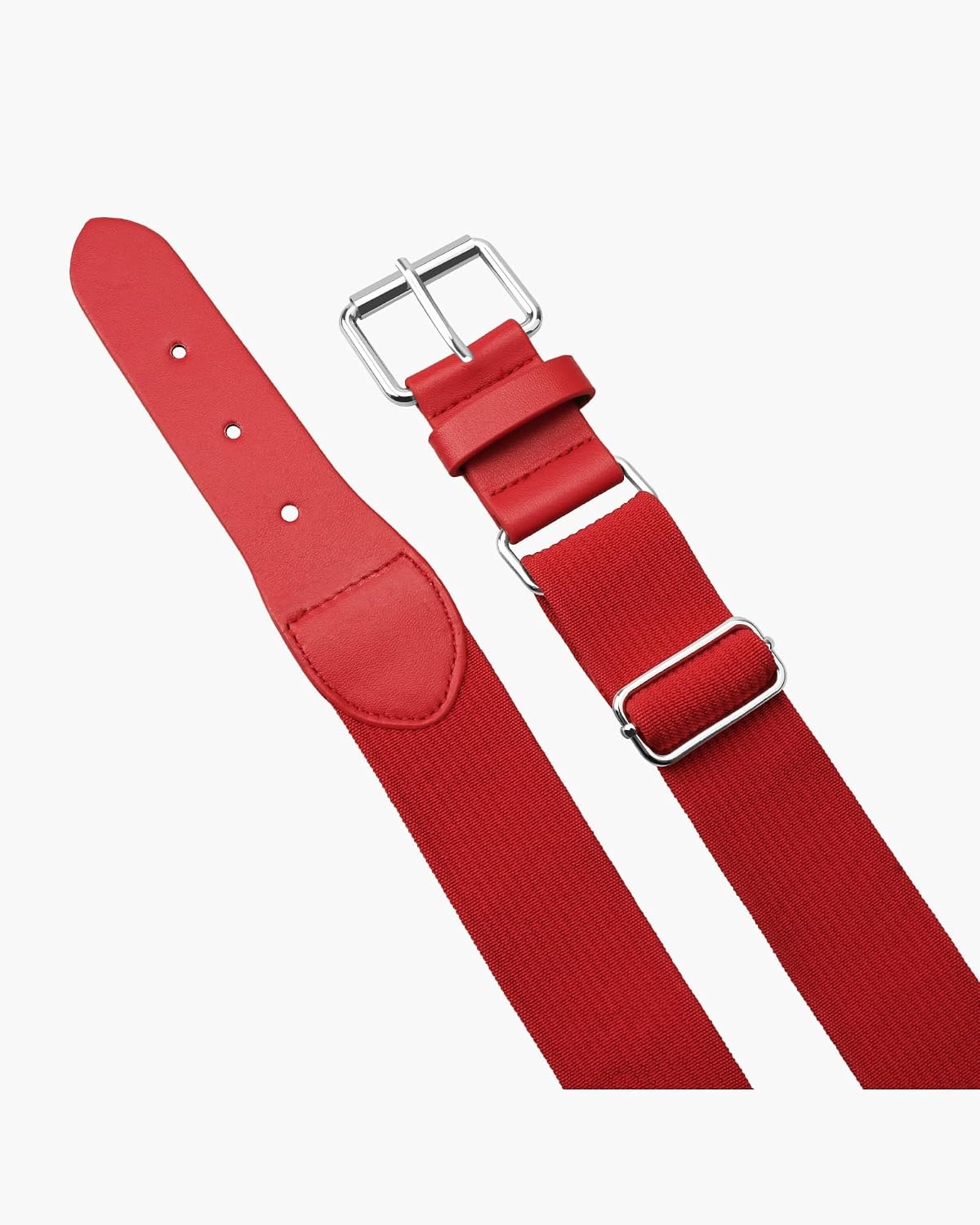 Stelle Baseball Softball Belt Elastic Adjustable Girls Boys Youth Adults | Secure Metal Buckle, Comfortable Stretch Fit, Fastpitch, Tee Ball, Uniform, Practice, Game Day, Durable, Women, Men(Red)