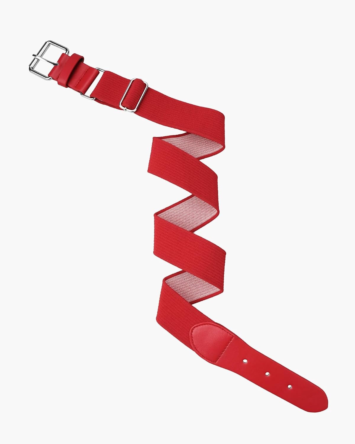 Stelle Baseball Softball Belt Elastic Adjustable Girls Boys Youth Adults | Secure Metal Buckle, Comfortable Stretch Fit, Fastpitch, Tee Ball, Uniform, Practice, Game Day, Durable, Women, Men(Red)