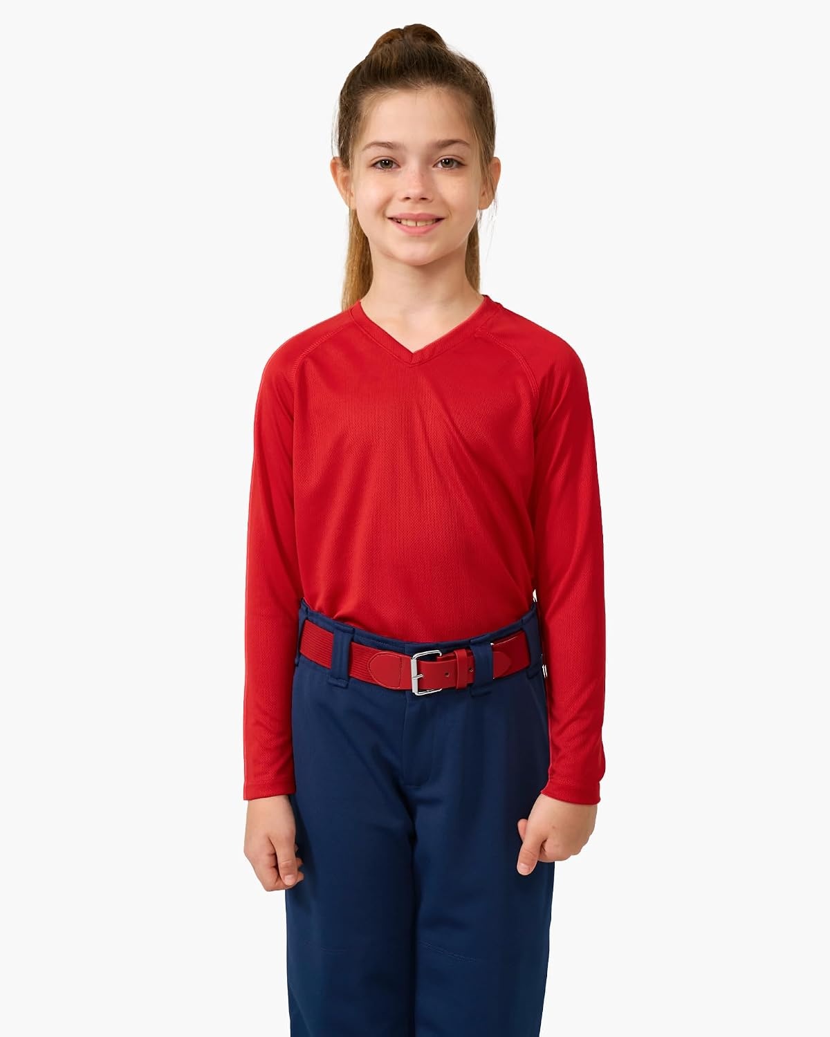 Stelle Baseball Softball Belt Elastic Adjustable Girls Boys Youth Adults | Secure Metal Buckle, Comfortable Stretch Fit, Fastpitch, Tee Ball, Uniform, Practice, Game Day, Durable, Women, Men(Red)