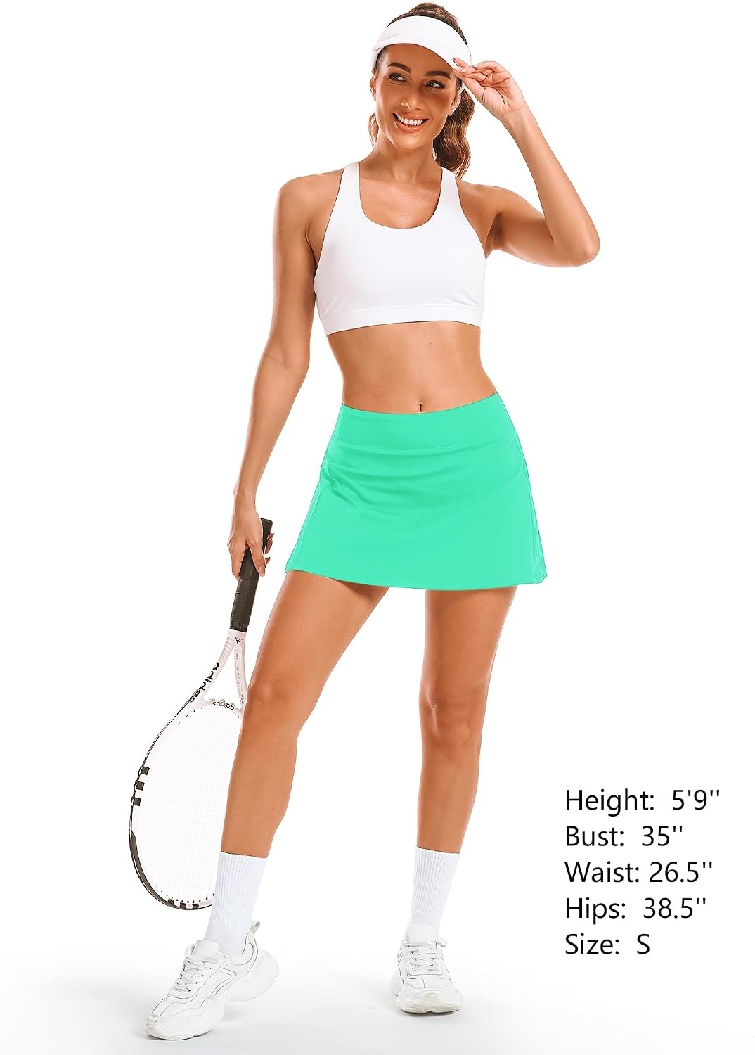 Stelle Women’s Tennis Golf Skirts High Waisted Athletic Skorts with Pockets(Mint Green)