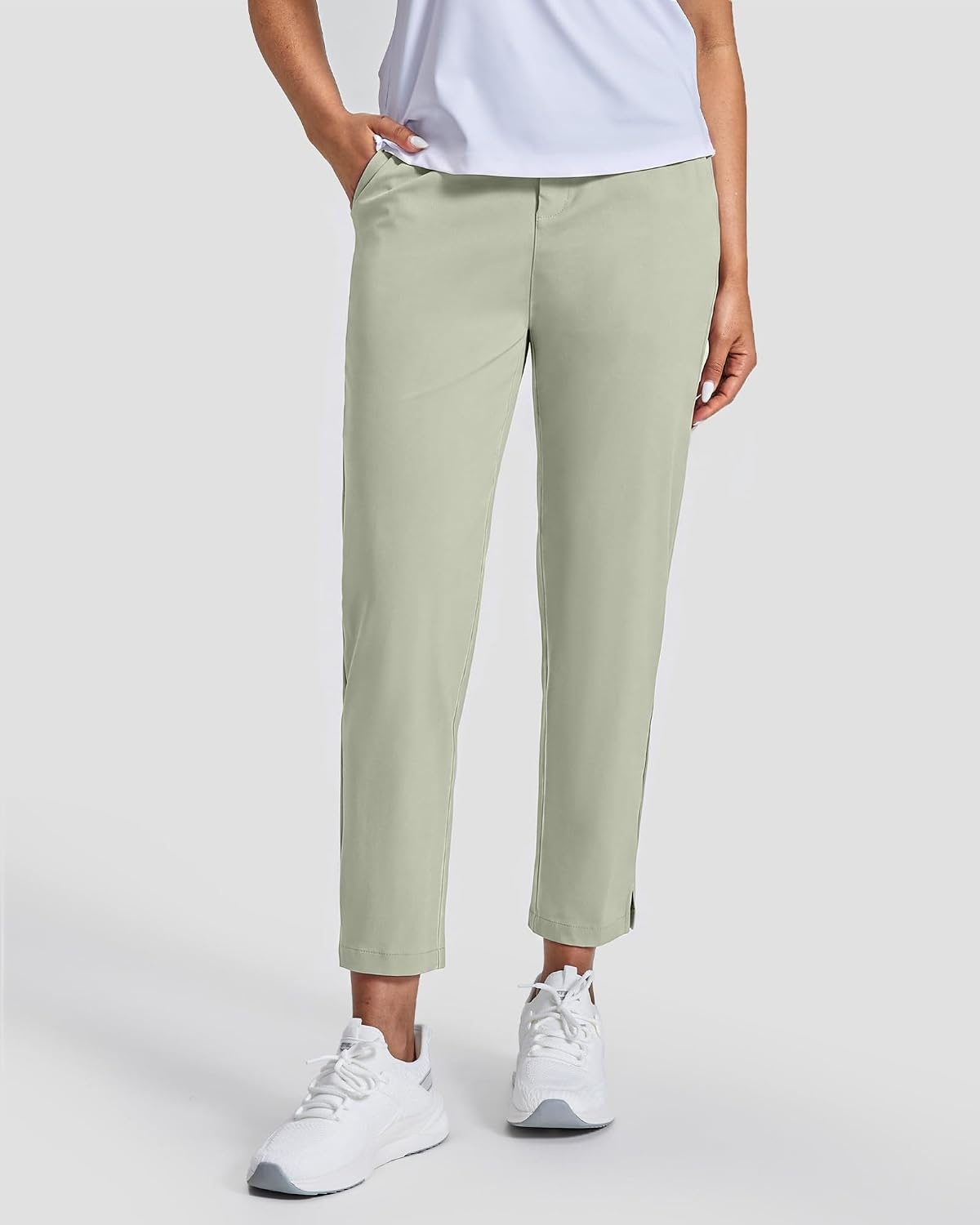 Stelle Women’s Golf Pants Stretch Business Casual Work Slacks 7/8 Ankle(Sage Mist)
