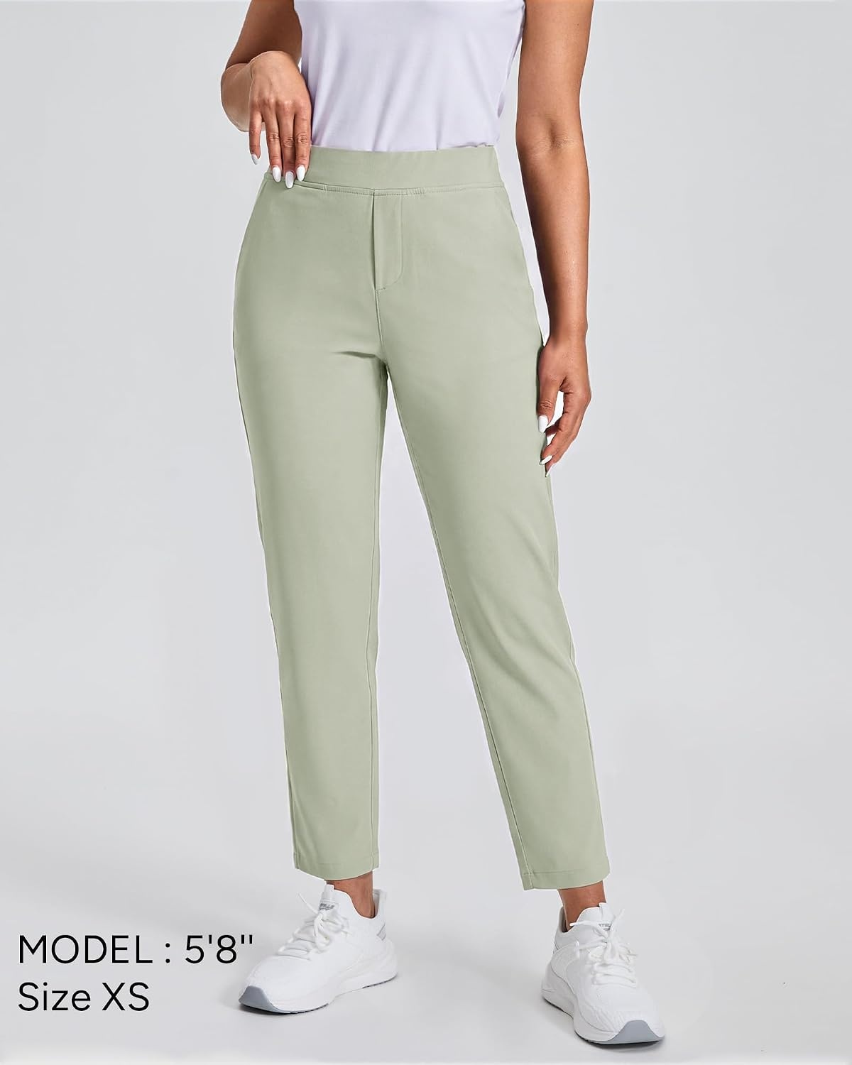 Stelle Women’s Golf Pants Stretch Business Casual Work Slacks 7/8 Ankle(Sage Mist)