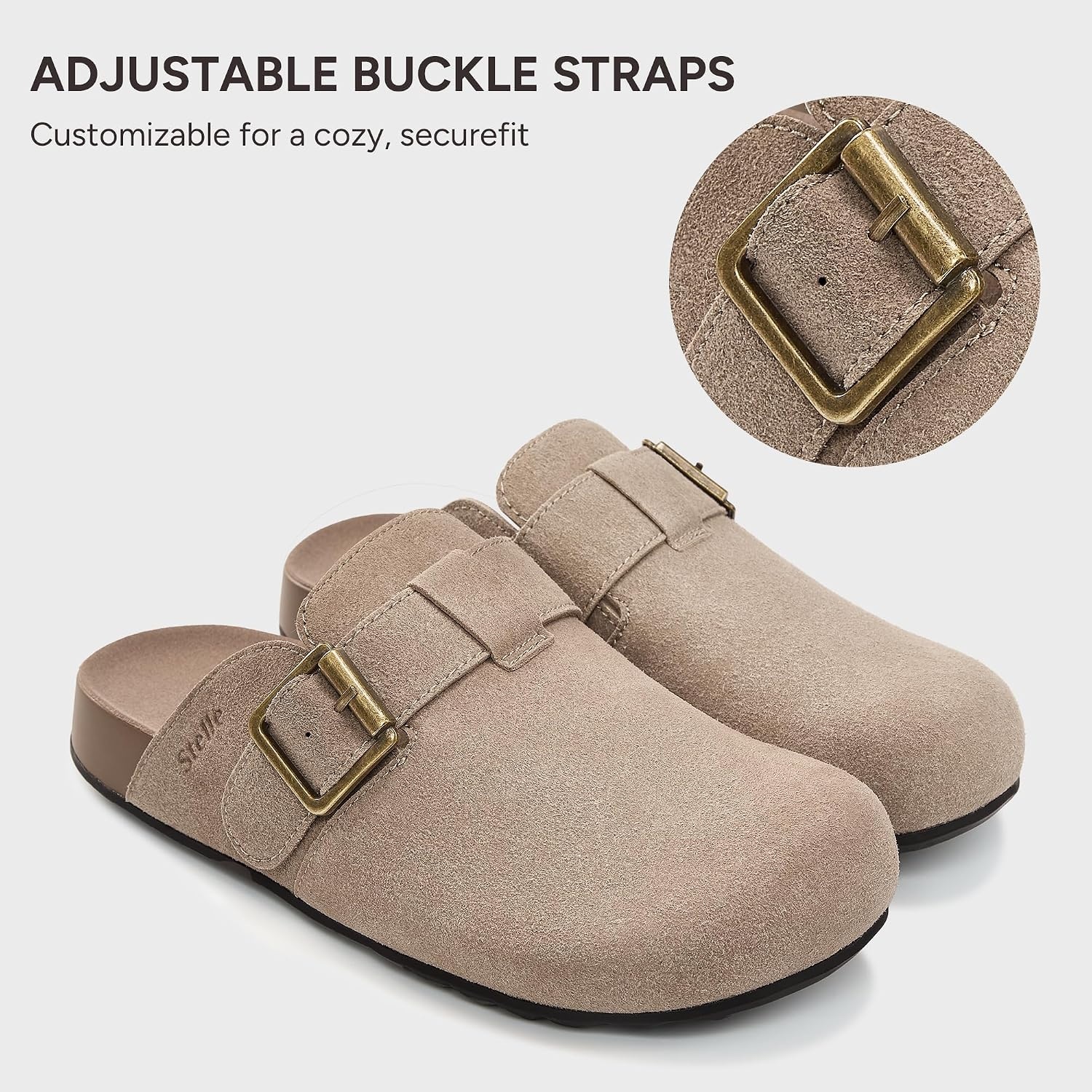 Stelle Suede Clogs for Women Men Potato Shoes(Taupe-genuine Suede)