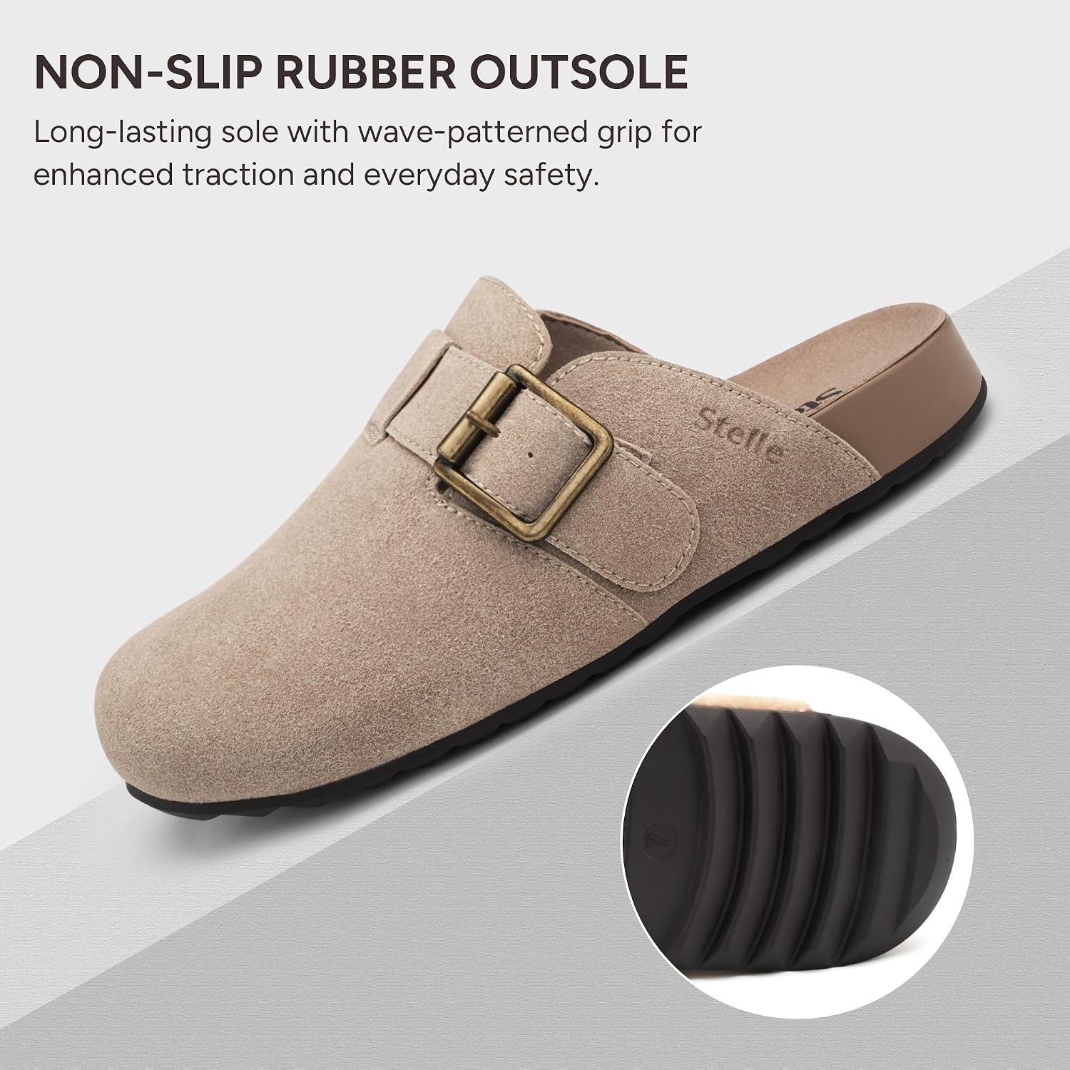 Stelle Suede Clogs for Women Men Potato Shoes(Taupe-genuine Suede)