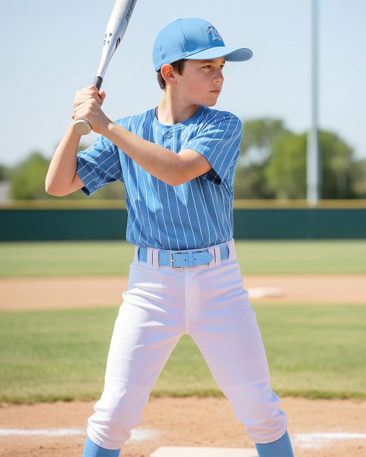 STELLE Baseball/Softball/Fastpitch Belt Girls Sports Elastic Adjustable Boys Uniform Belts Youth and Adult Sizes(Sky Blue)