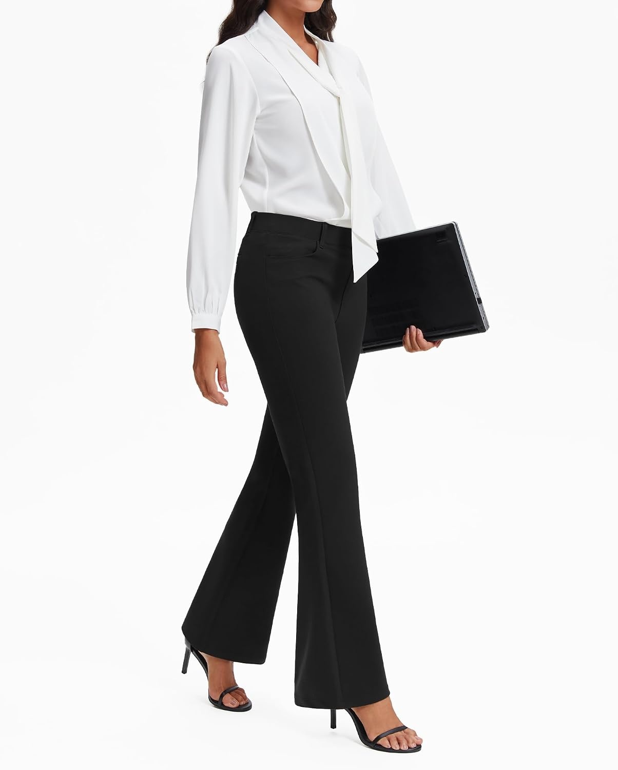 Stelle Women’s 30 Inch Bootcut Work Pants Stretch Business Casual Office | Pull-on waistband, Functional pockets, Wrinkle resistant, Office, Travel, Professional wear, All-day comfort(Black)