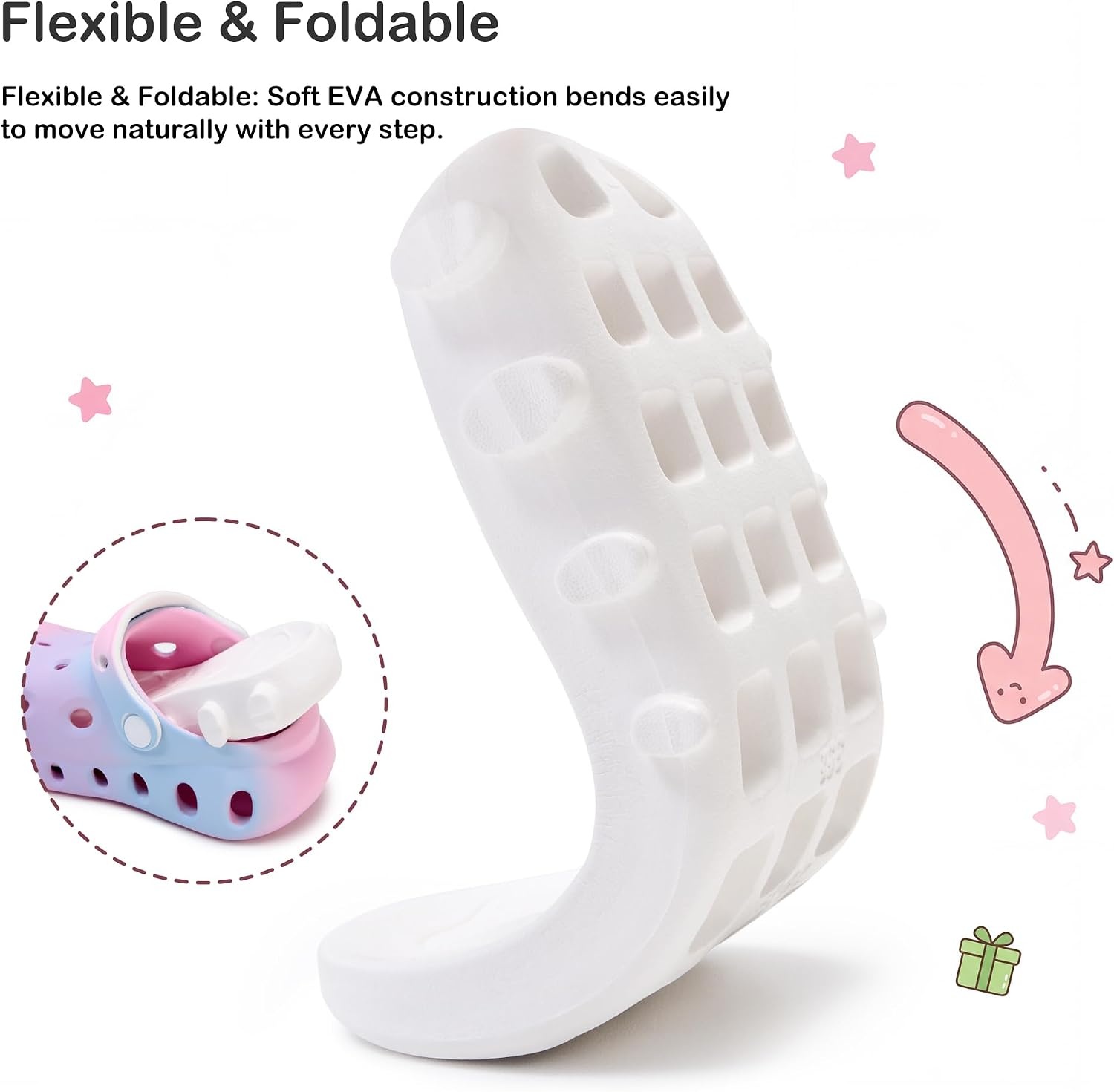 Stelle Garden Clogs for Girls Sandals Kids Water Shoes | Beach Sandals,Pool Slides,Slip-on,Daily wear,Adjustable cute strap(Mermaid Ombre)