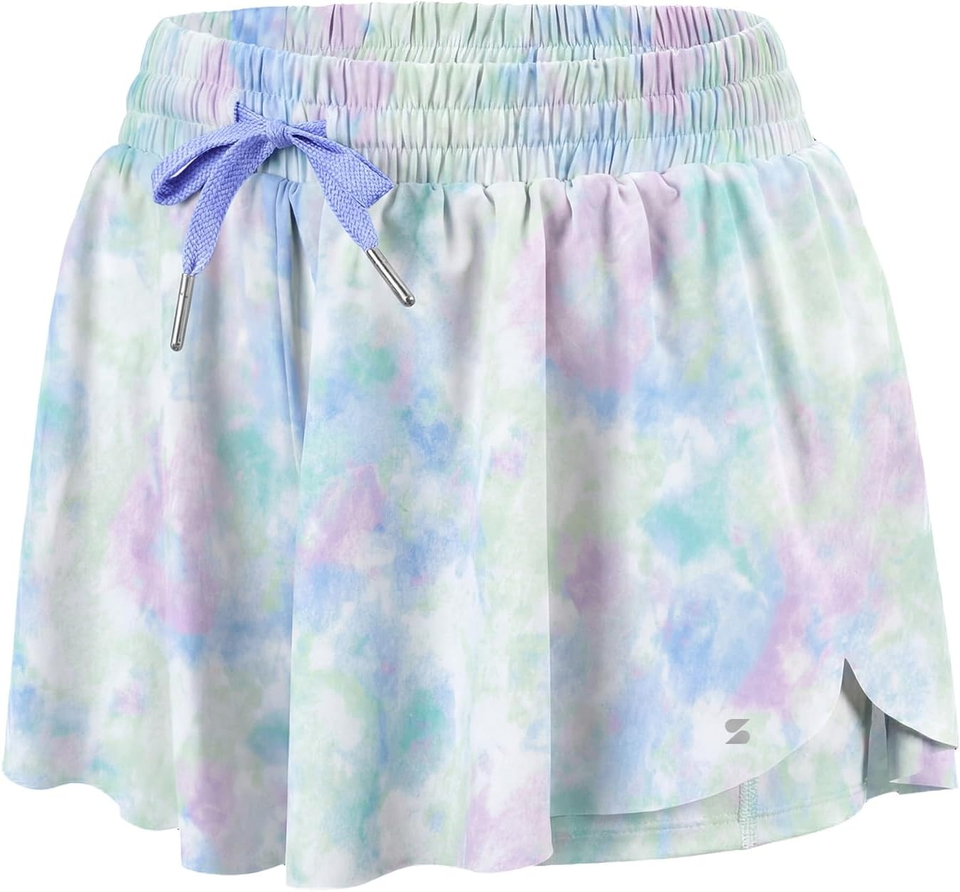 Stelle Girls Flowy Shorts with Pockets Athletic Running Skirt High Waist Butterfly 2 in 1 Sports Short 5-16 Years(Spring Mist)