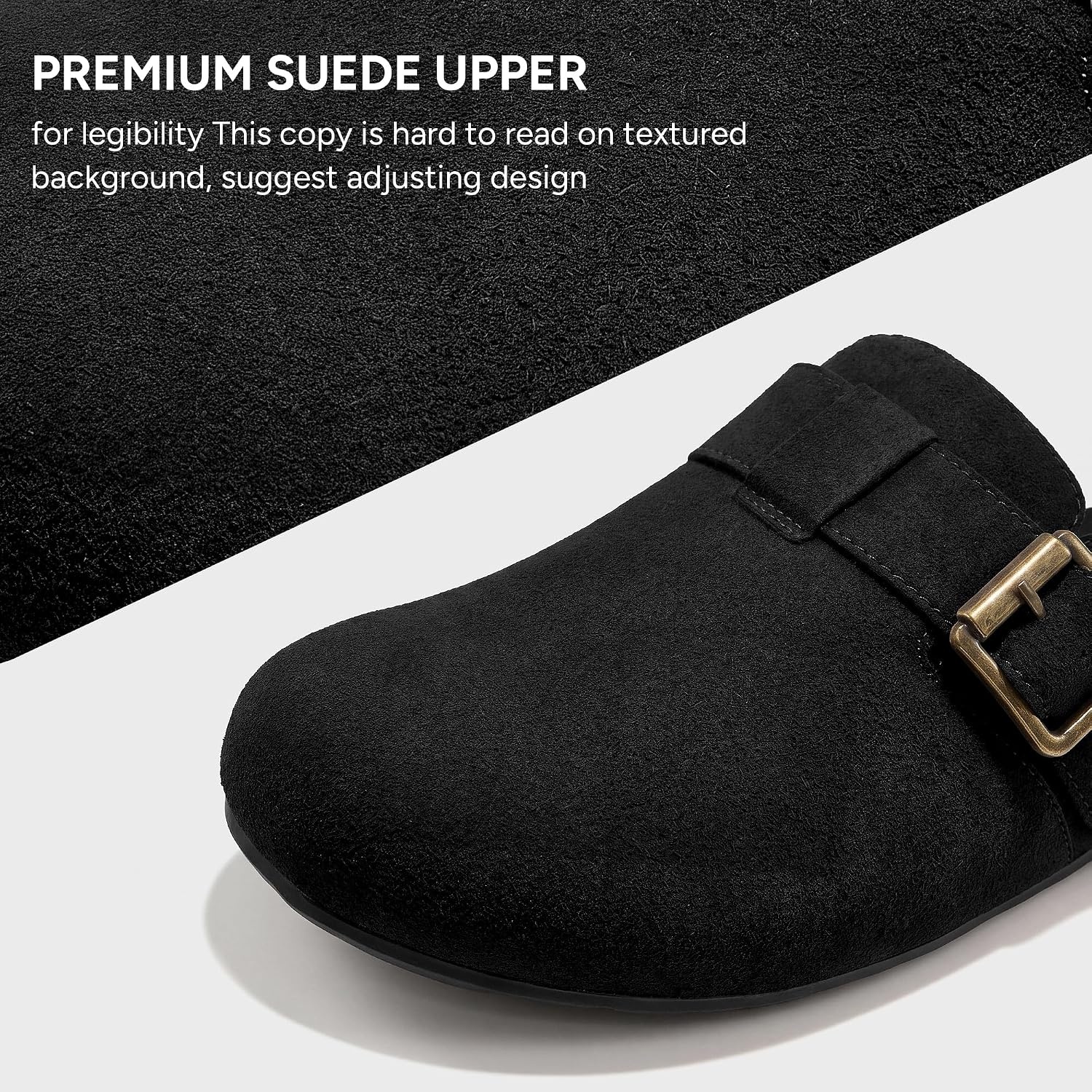 Stelle Suede Clogs for Women Men Potato Shoes(Black-genuine Suede)