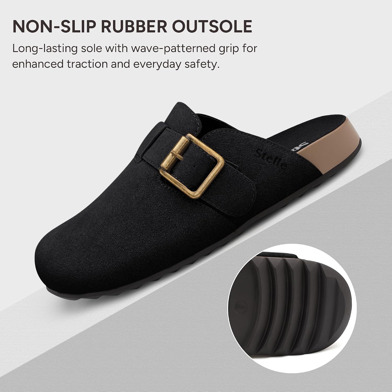 Stelle Suede Clogs for Women Men Potato Shoes(Black-genuine Suede)
