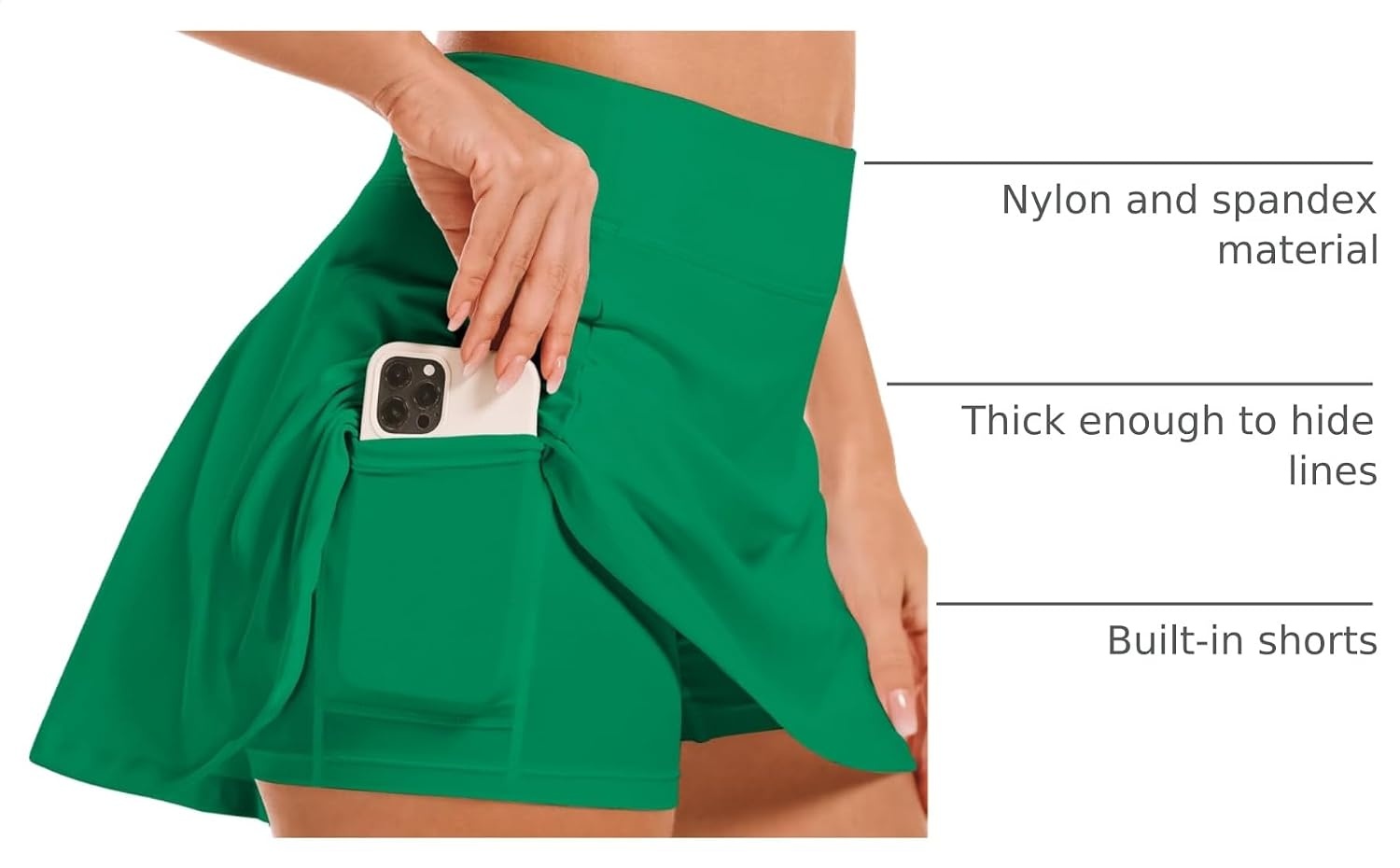 Stelle Women’s Tennis Golf Skirts High Waisted Athletic Skorts with Pockets(Evergreen)